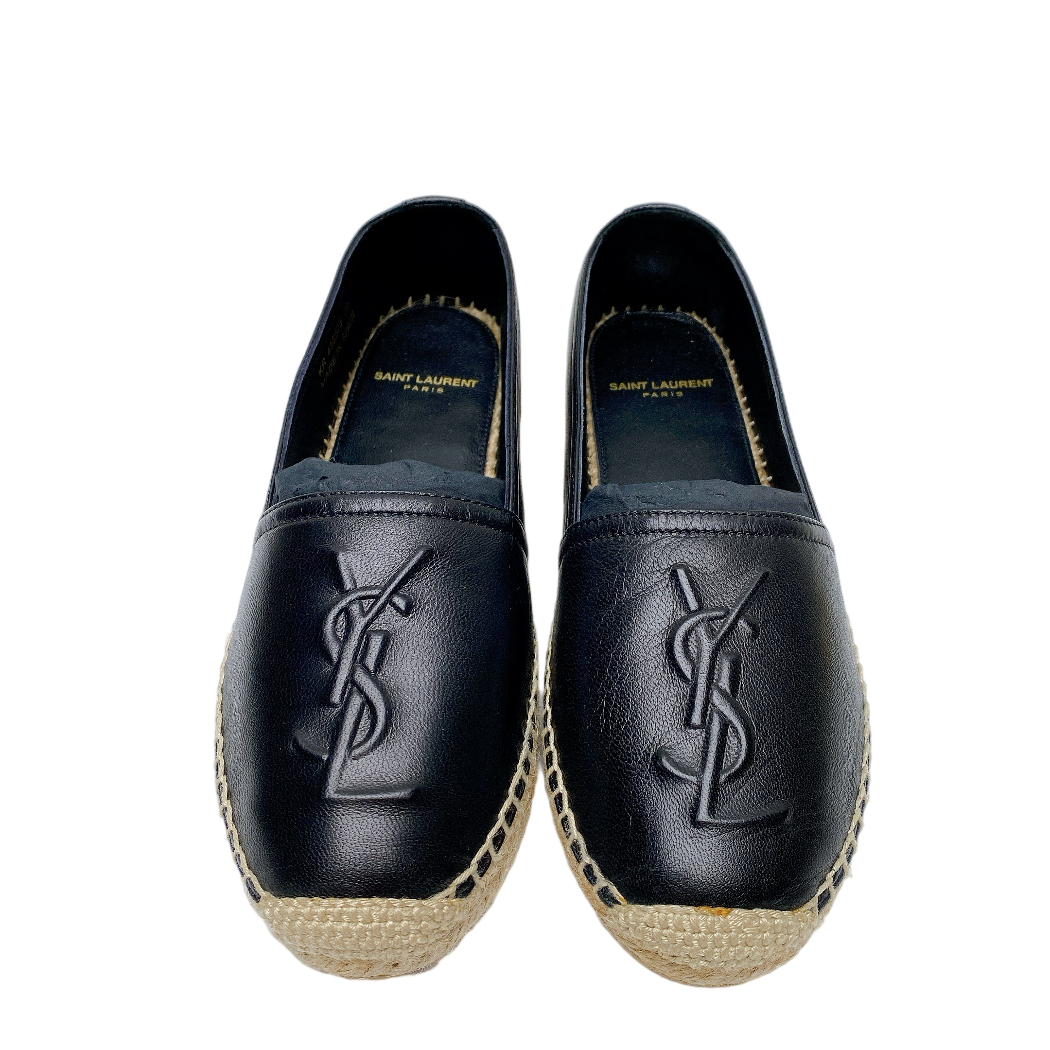 YSL CASSANDRE SLIP-ON ESPADRILLES