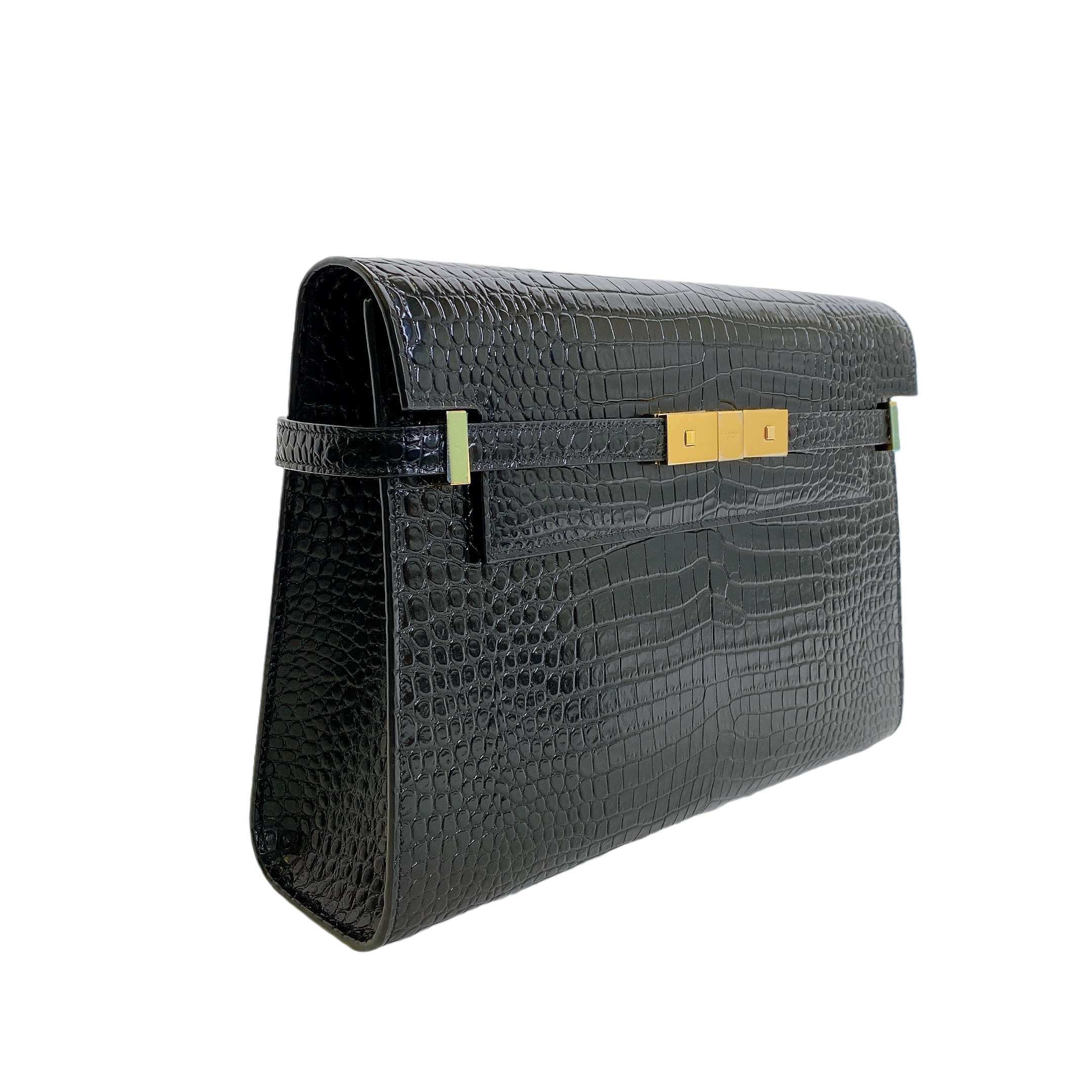 YSL MANHATTAN IN CROCODILE EMBOSSED