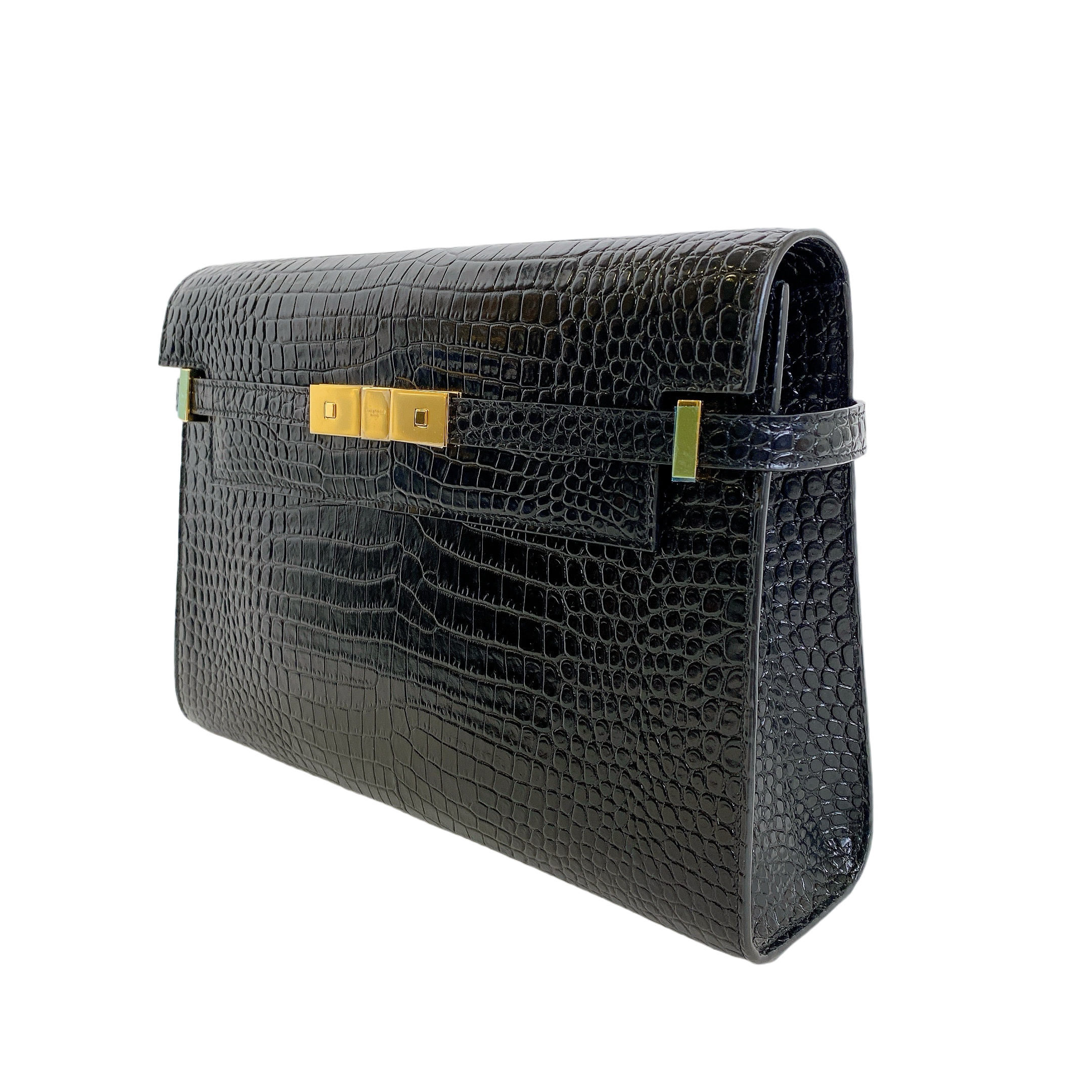 YSL MANHATTAN IN CROCODILE EMBOSSED