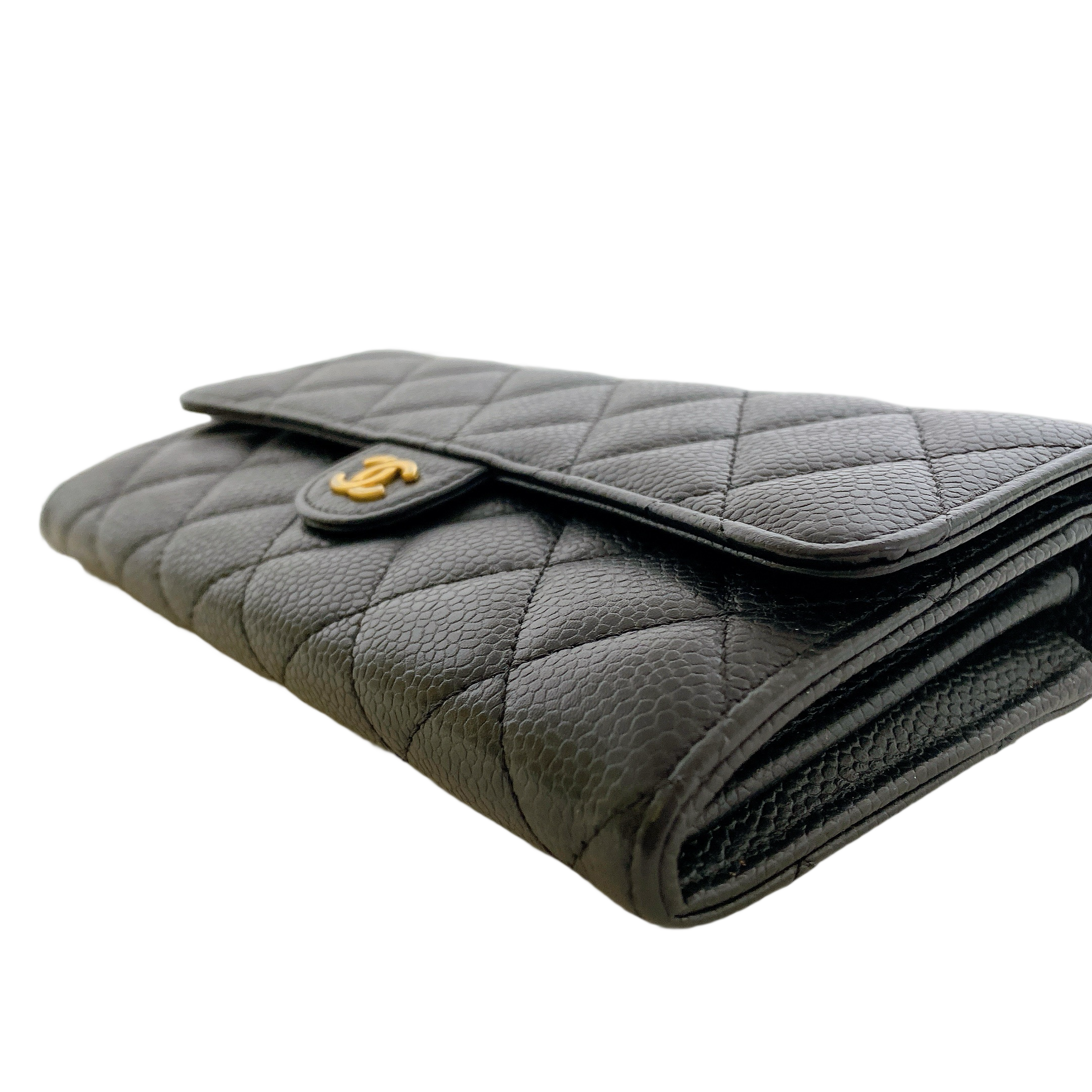 CHANEL CAVIAR LONG WALLET BLACK