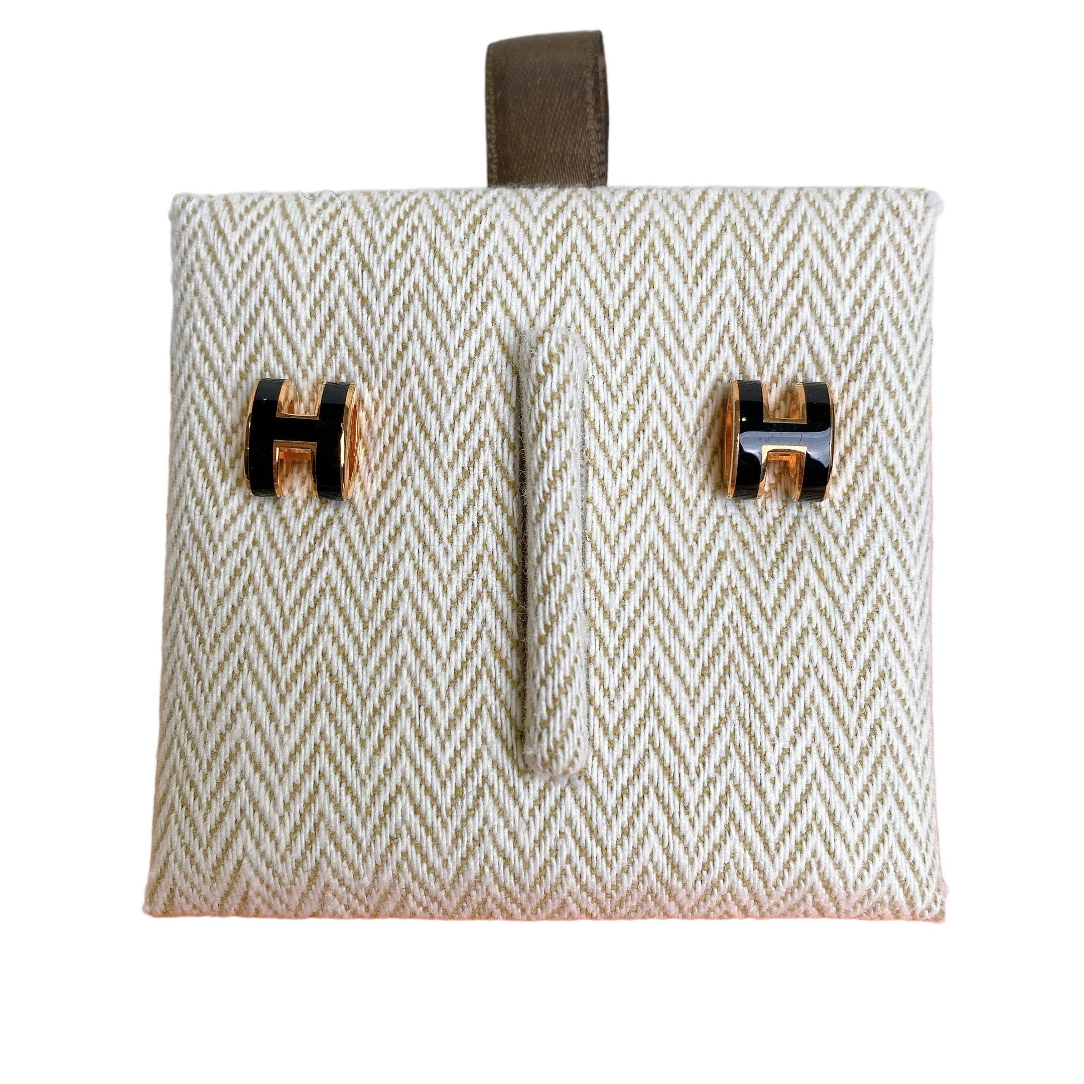 HERMES EARRING MINI POP H IN BLACK