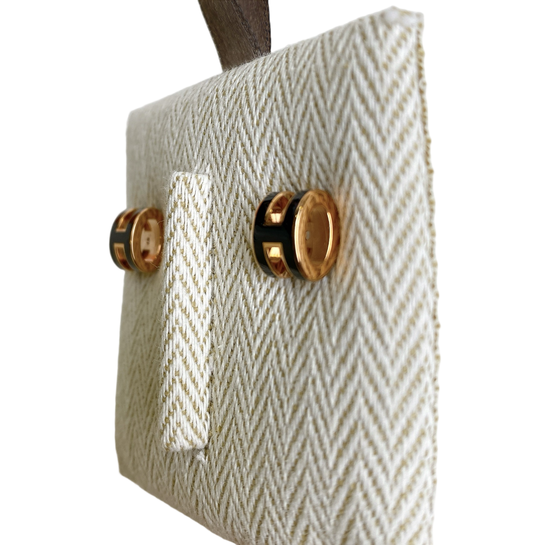 HERMES EARRING MINI POP H IN BLACK