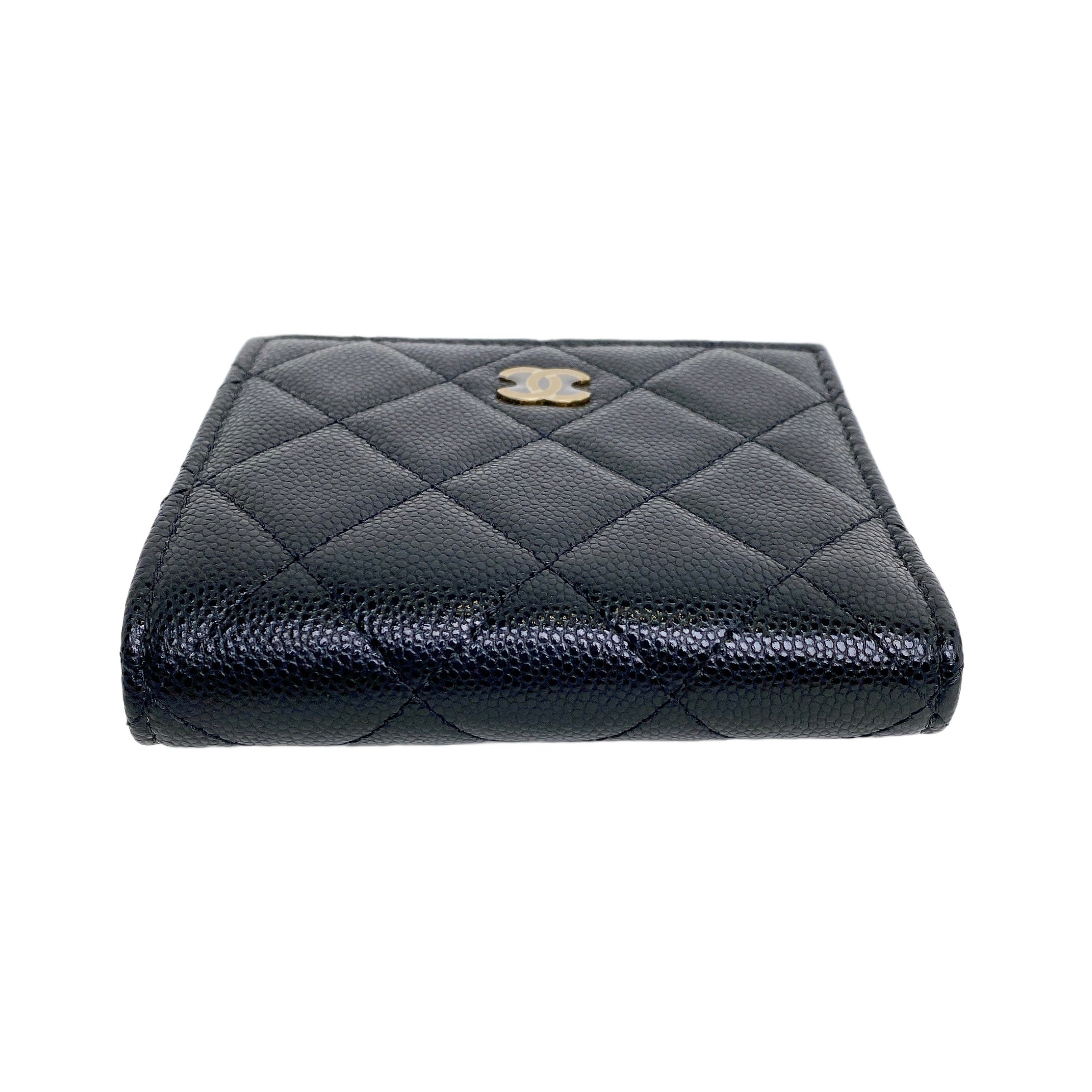 Chanel Short Wallet In Black