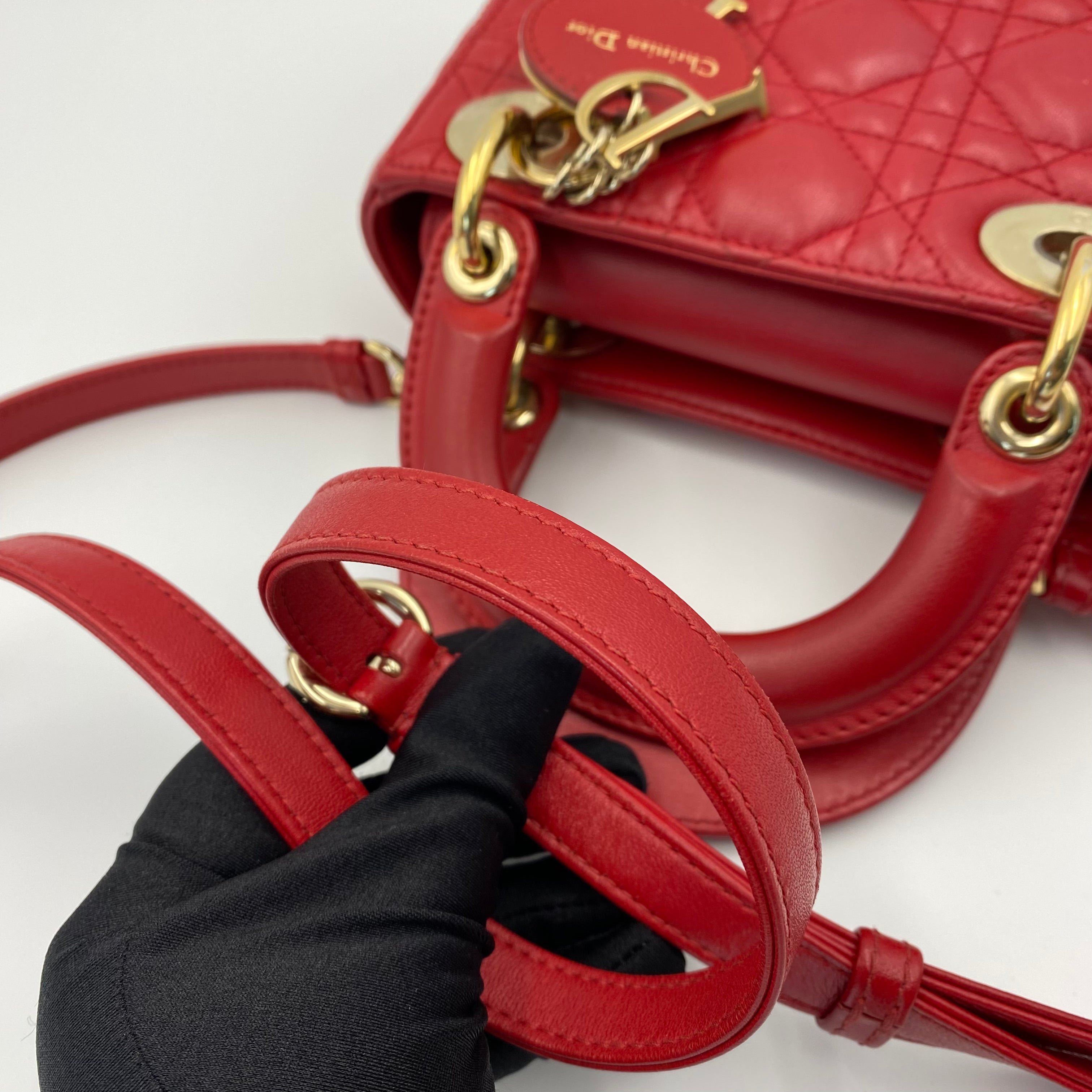 Lady dior bag red deals
