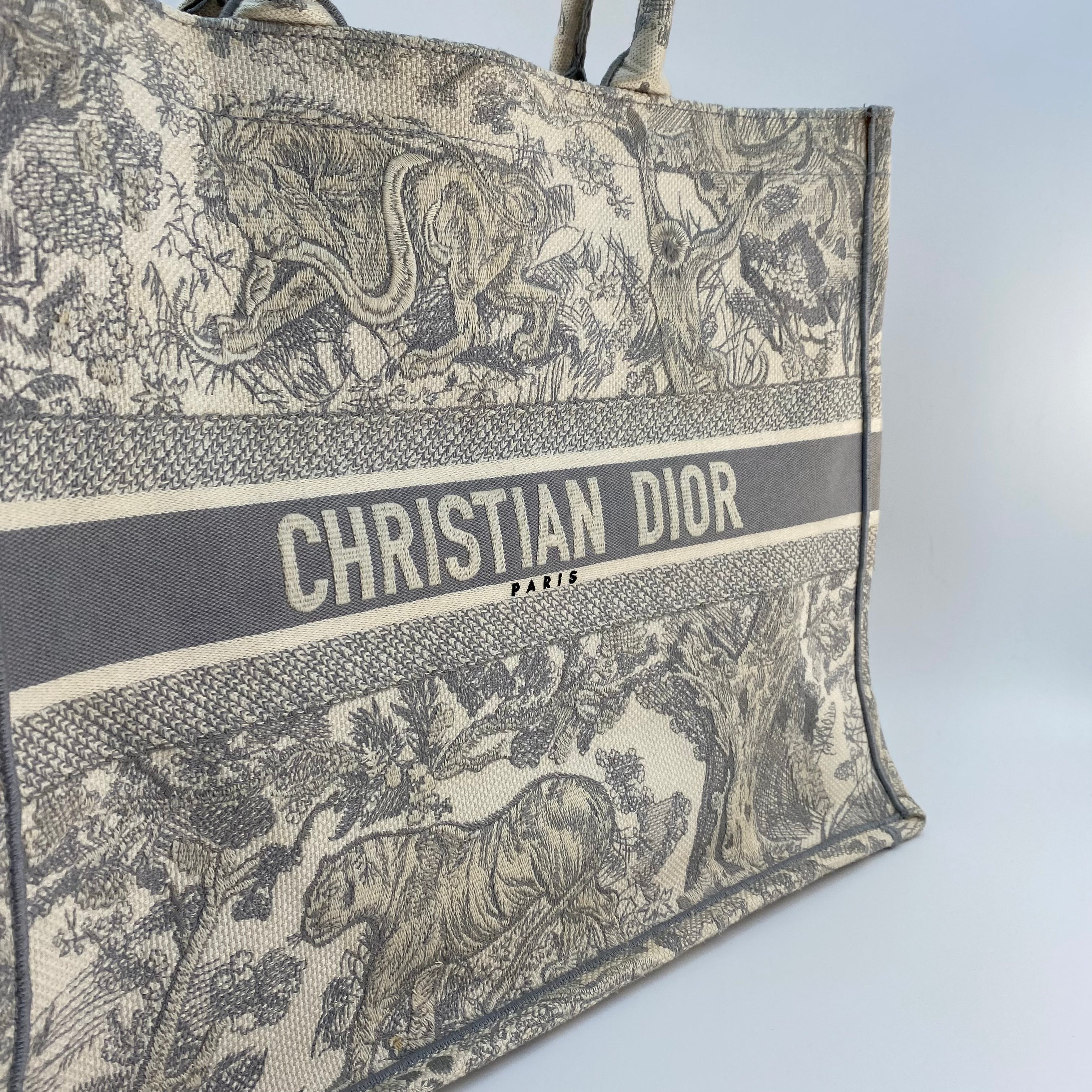 DIOR BOOK TOTE  LARGE IN GRAY