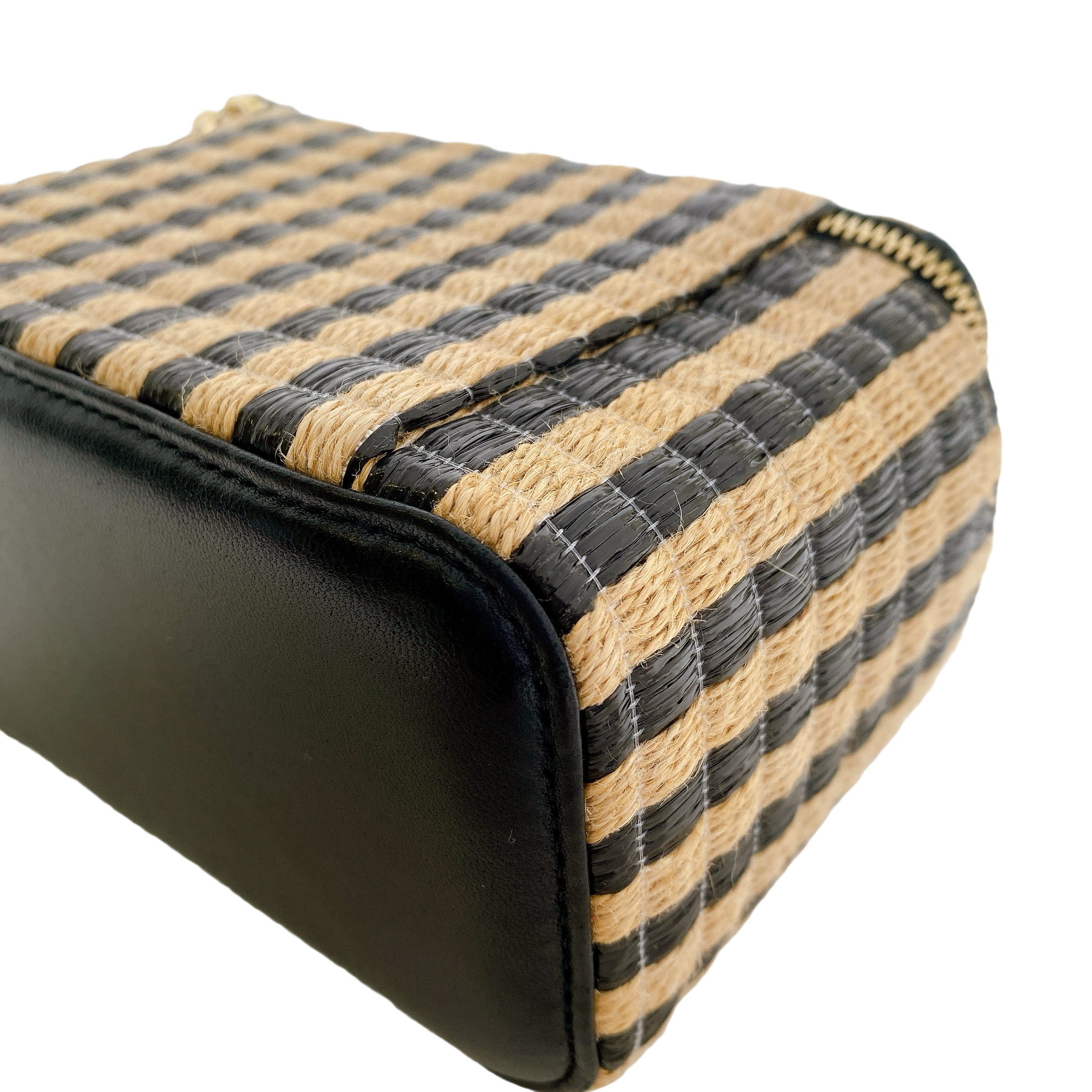 Chanel Vanity Raffia Jute Straw Chain Bag