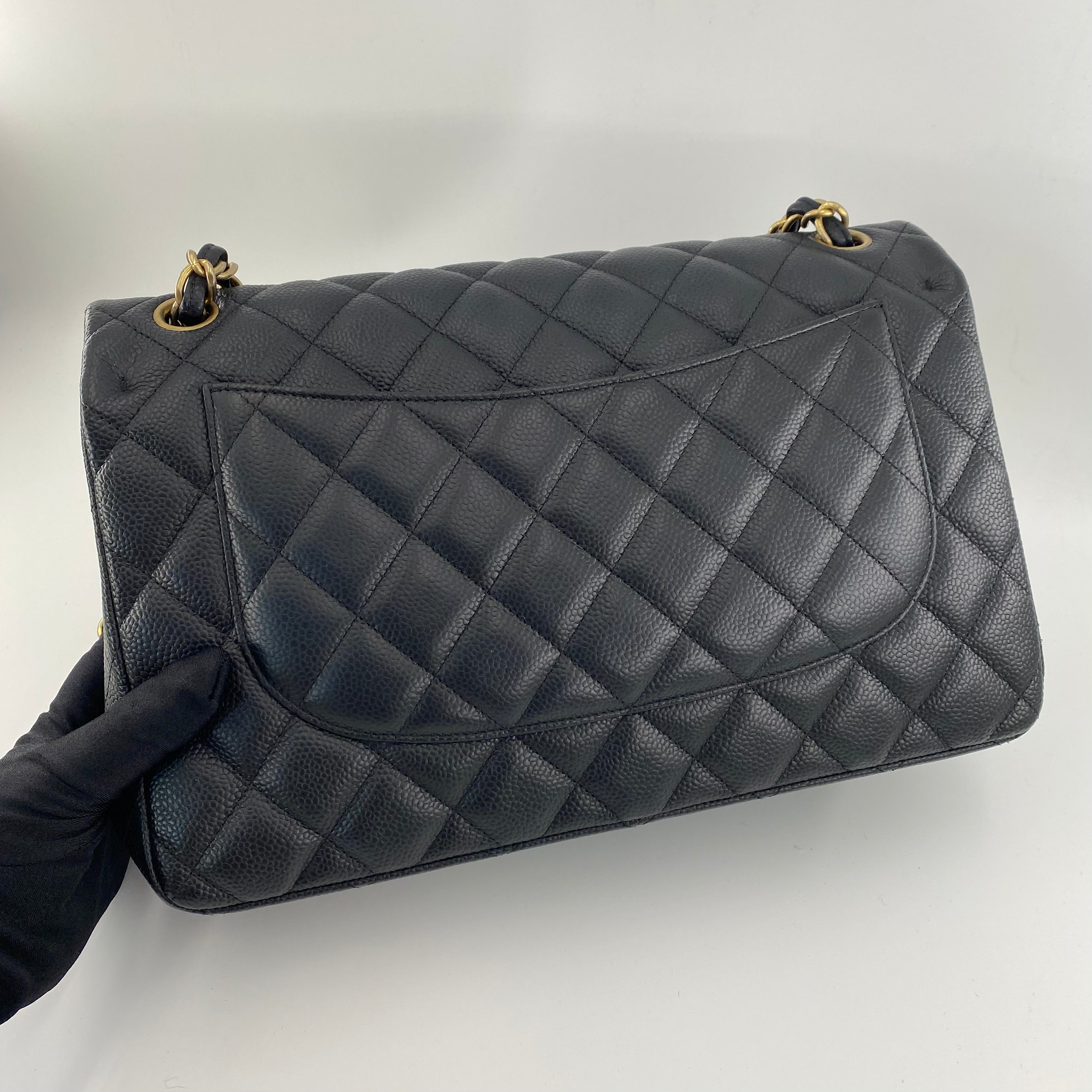 Chanel Caviar Jumbo Double Flap In Black GHW