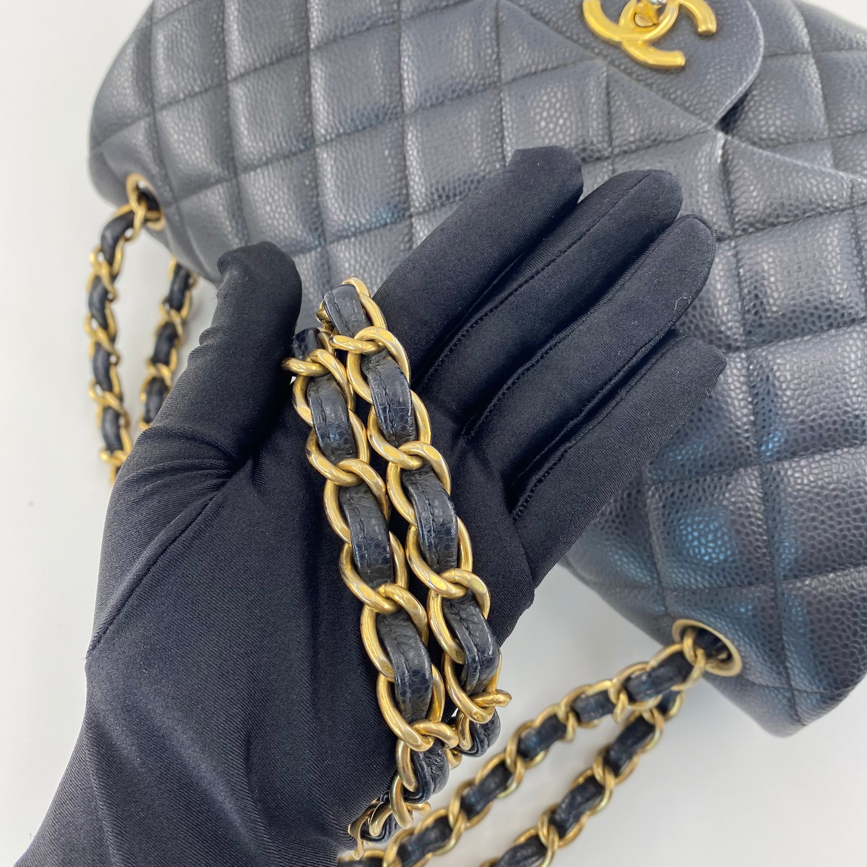 Chanel Caviar Jumbo Double Flap In Black GHW