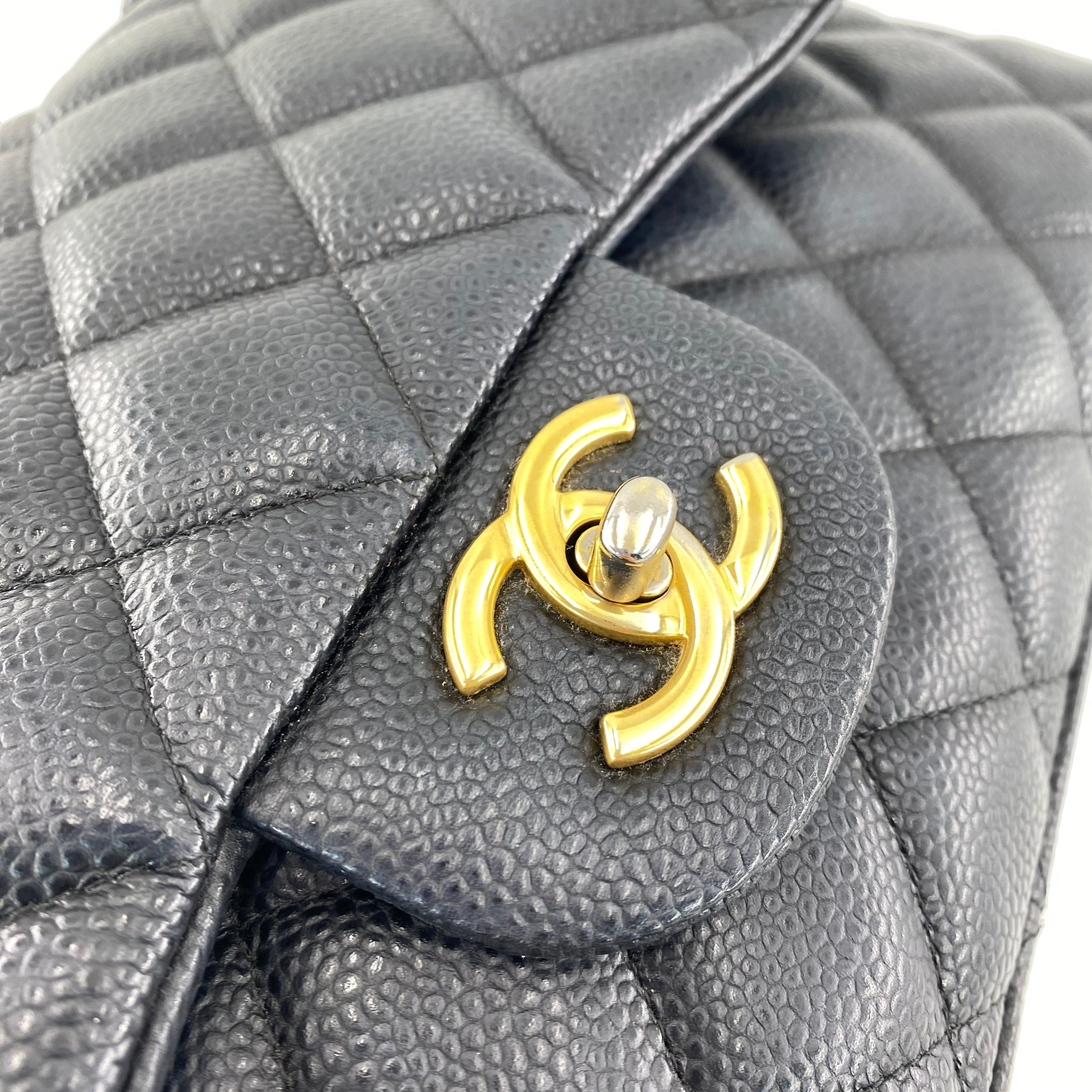 Chanel Caviar Jumbo Double Flap In Black GHW