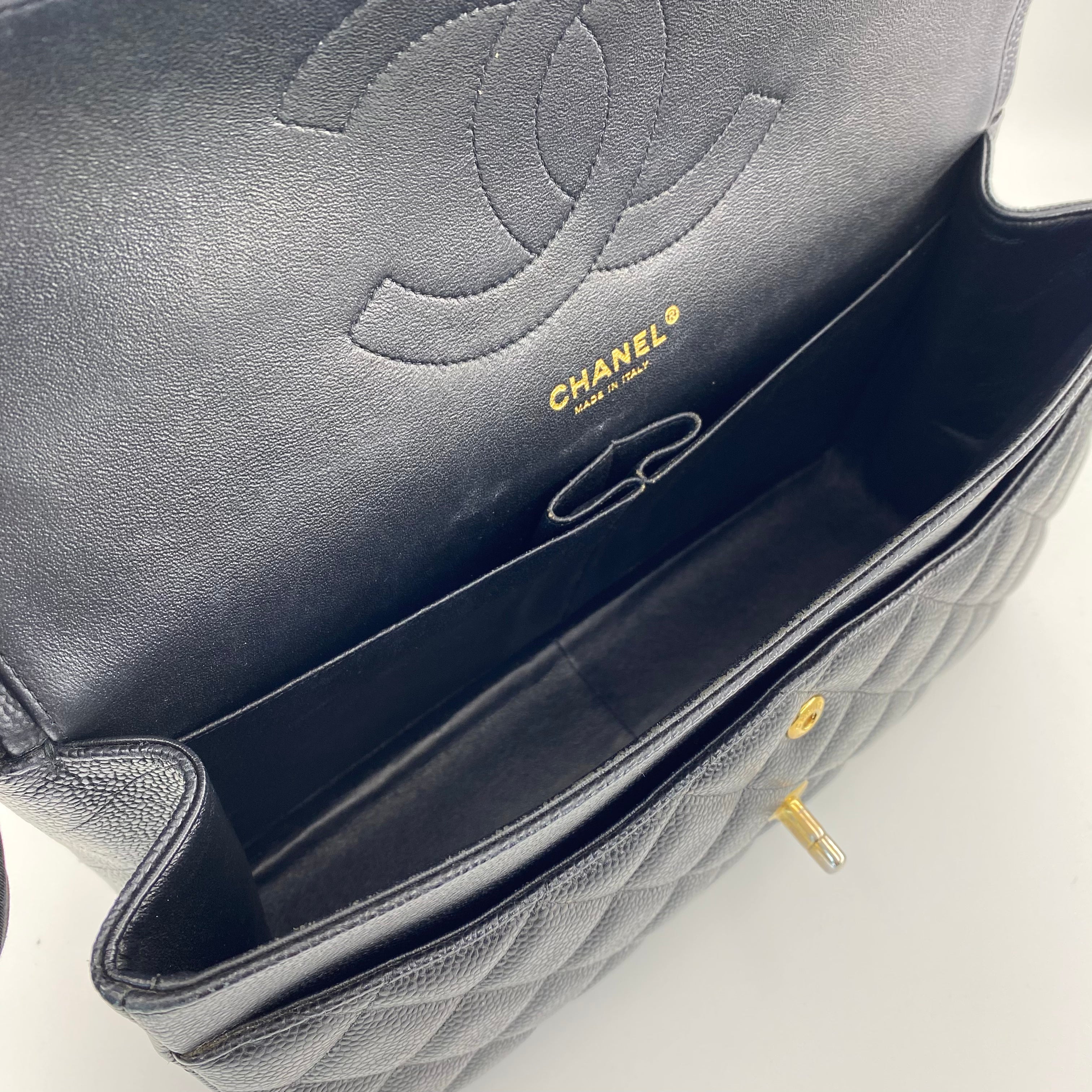 Chanel Caviar Jumbo Double Flap In Black GHW