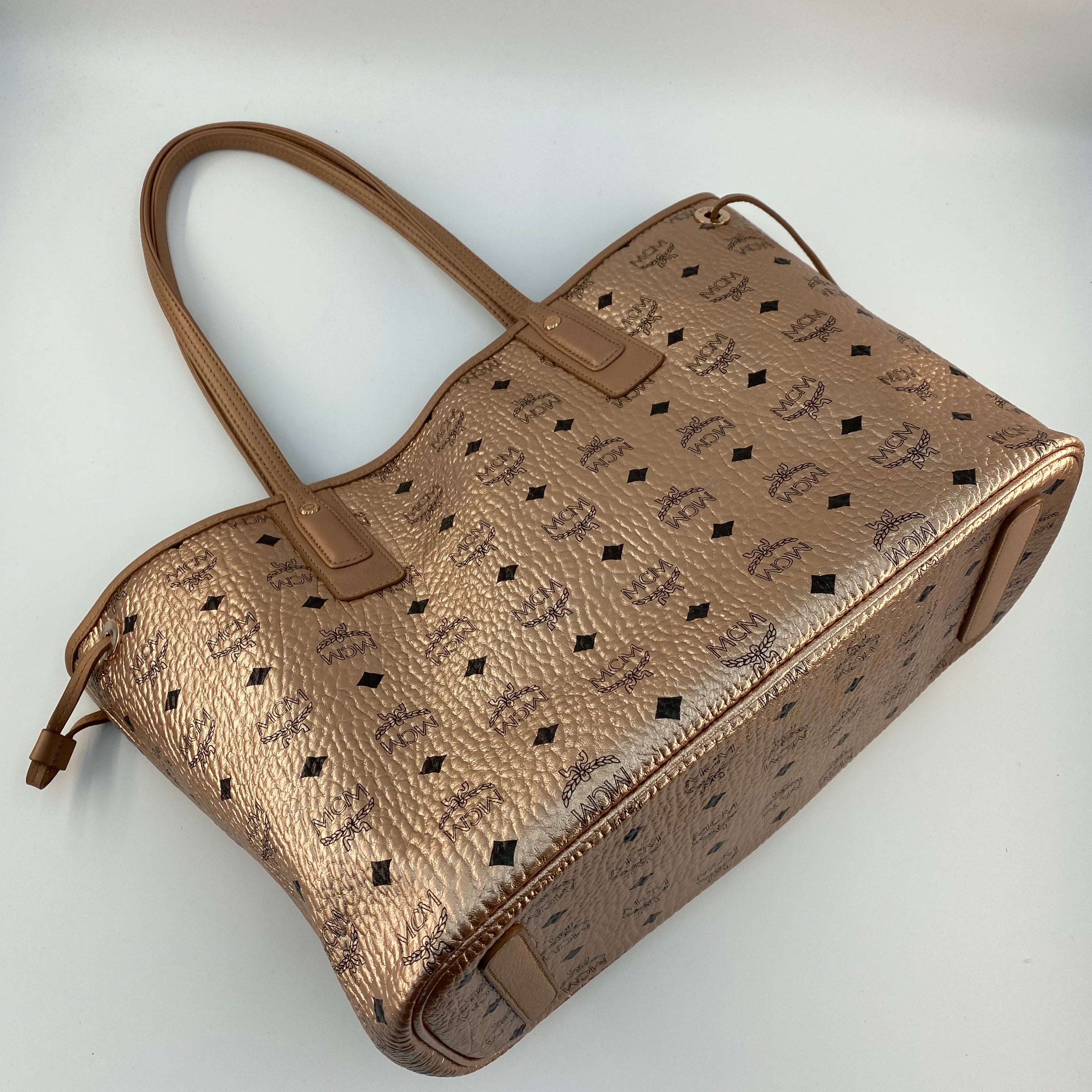 Mcm rose gold tote hotsell