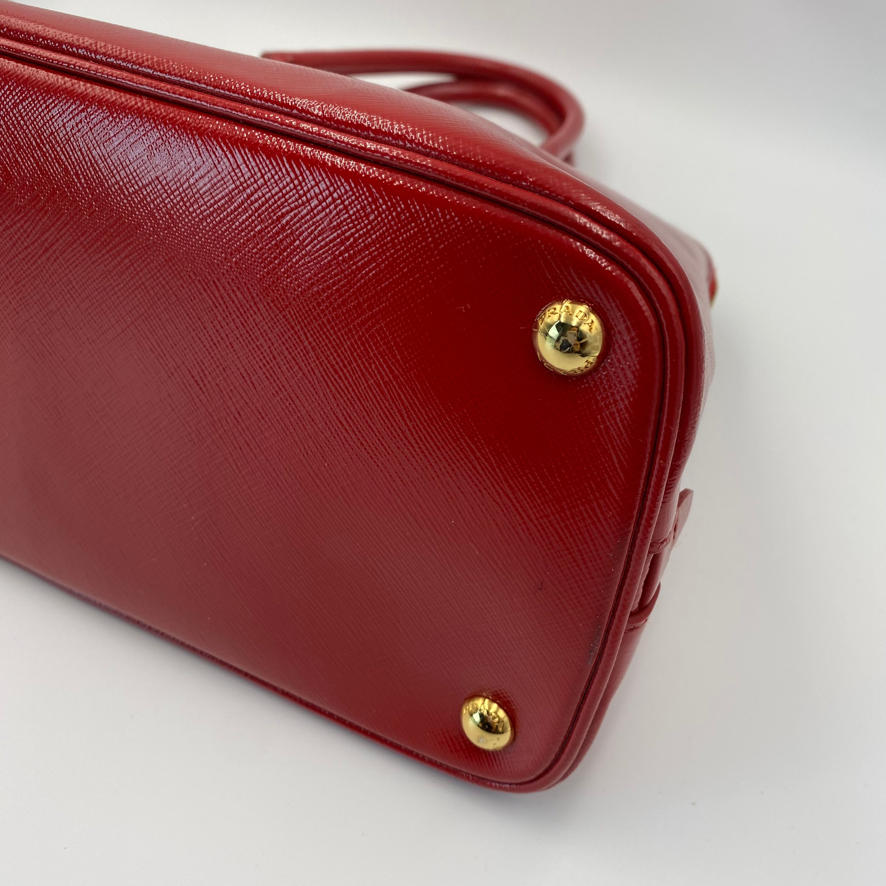 Prada Promenade Saffiano Satchel in Red