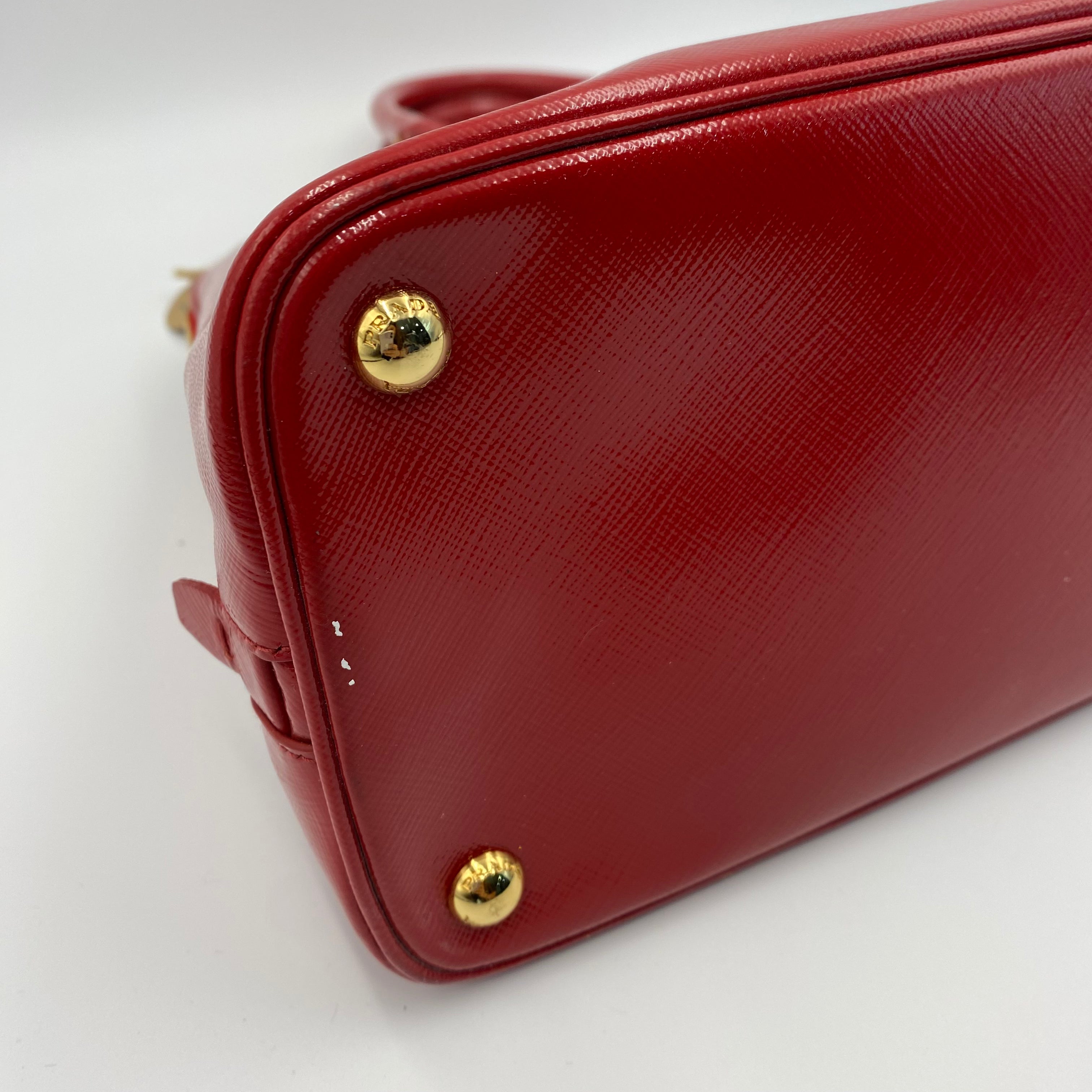 Prada Promenade Saffiano Satchel in Red