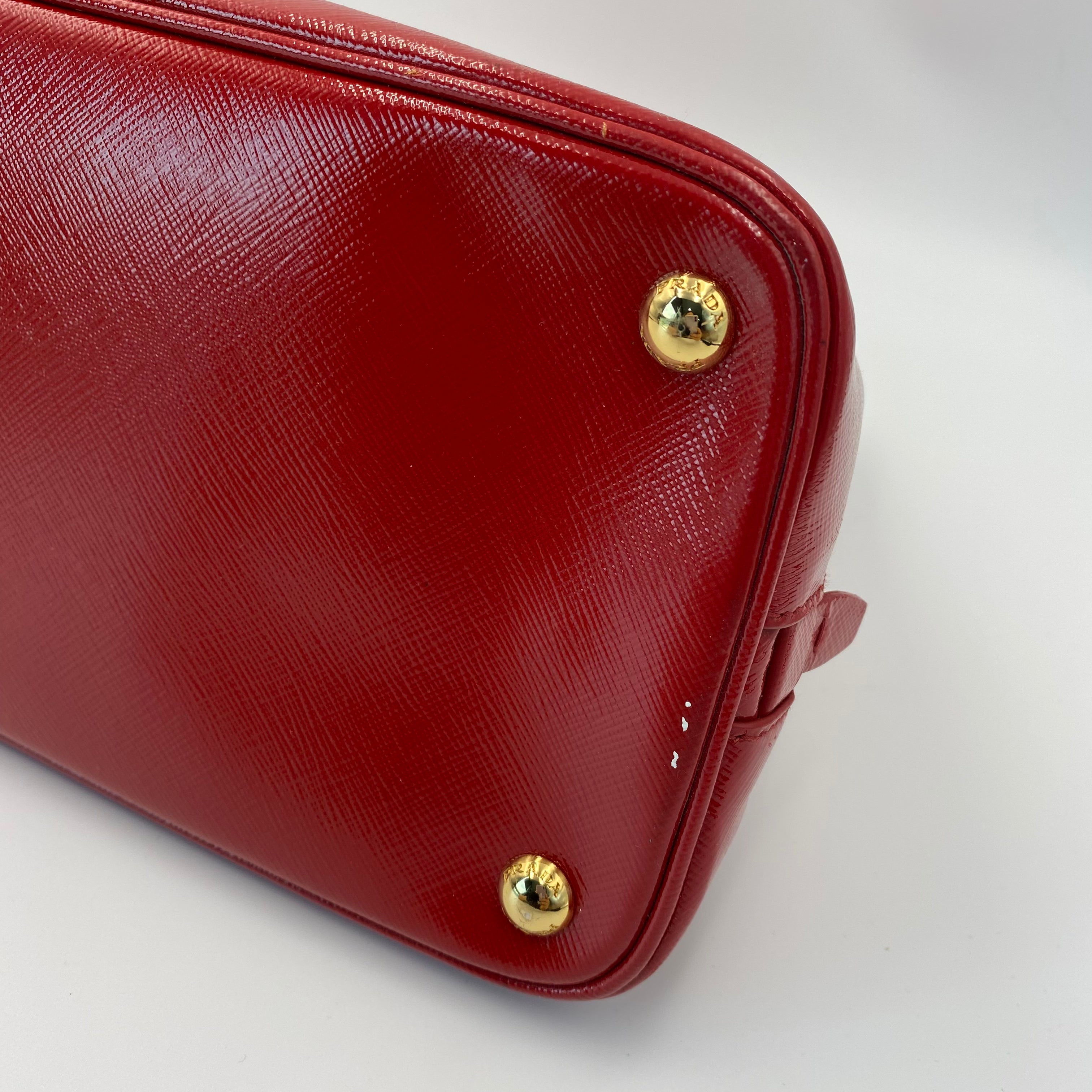 Prada Promenade Saffiano Satchel in Red