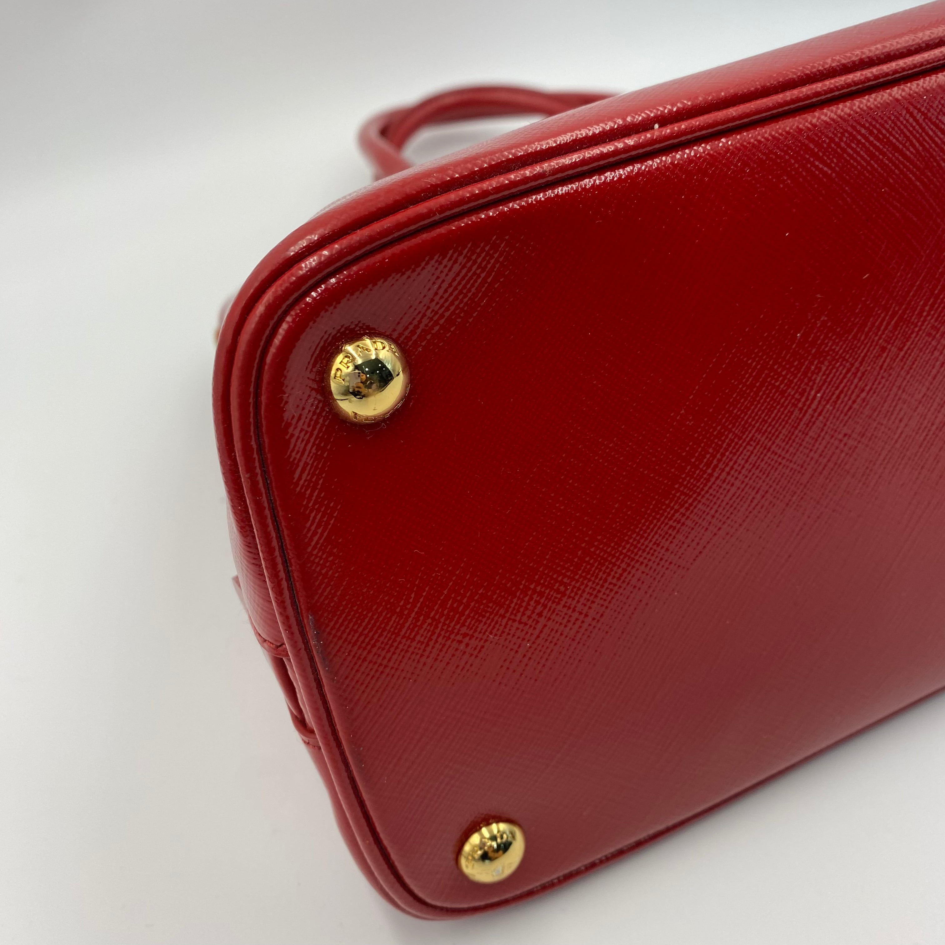 Prada Promenade Saffiano Satchel in Red