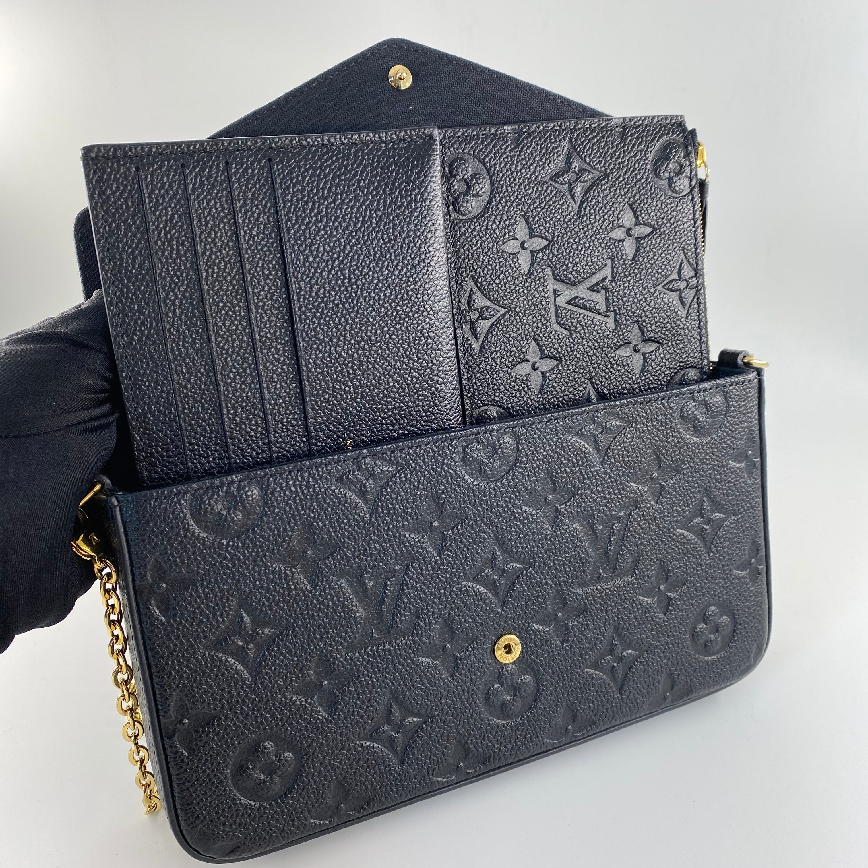 LV Felicie Pochette in Black