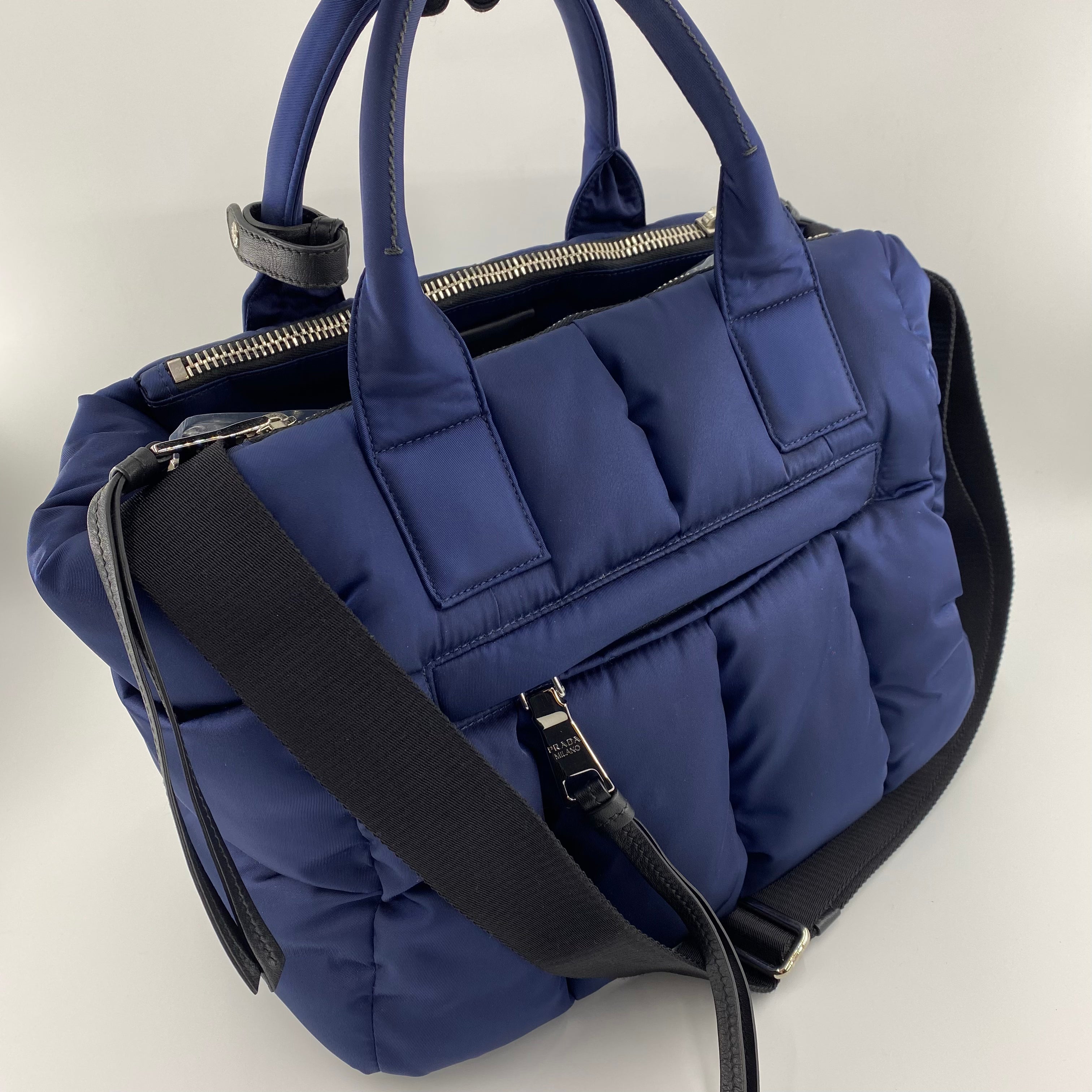 PRADA NYLON 2-WAY TESSUTO BOMBER TOTE BAG