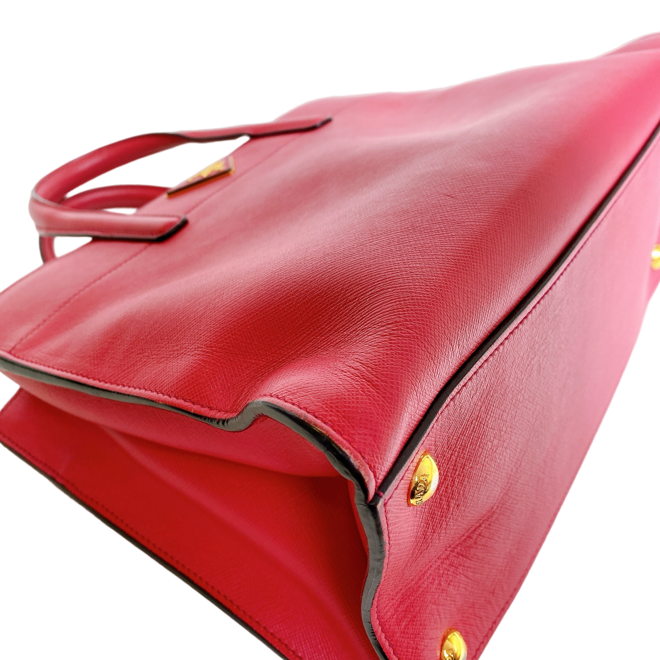 Prada Pink Saffiano Soft Leather Tote Bag