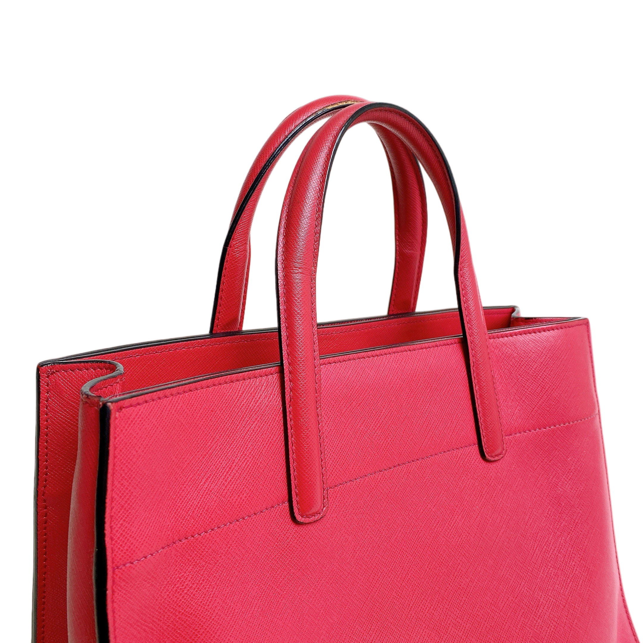 Prada Pink Saffiano Soft Leather Tote Bag