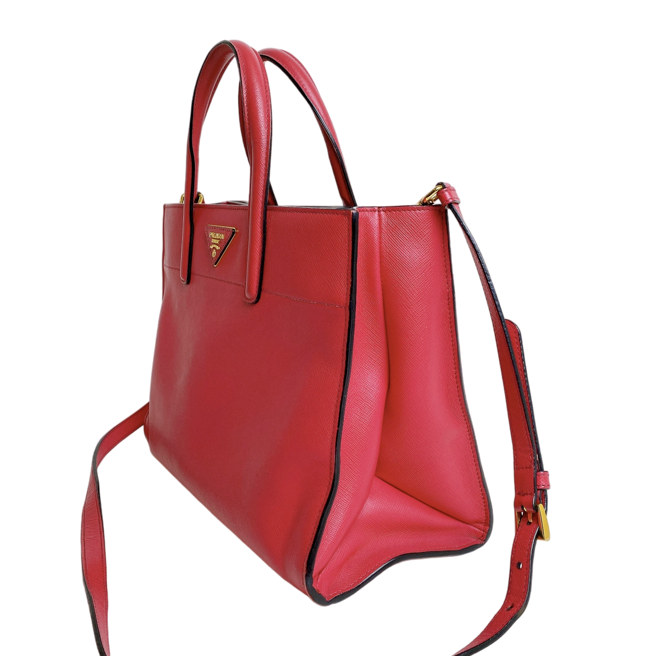 Prada Pink Saffiano Soft Leather Tote Bag
