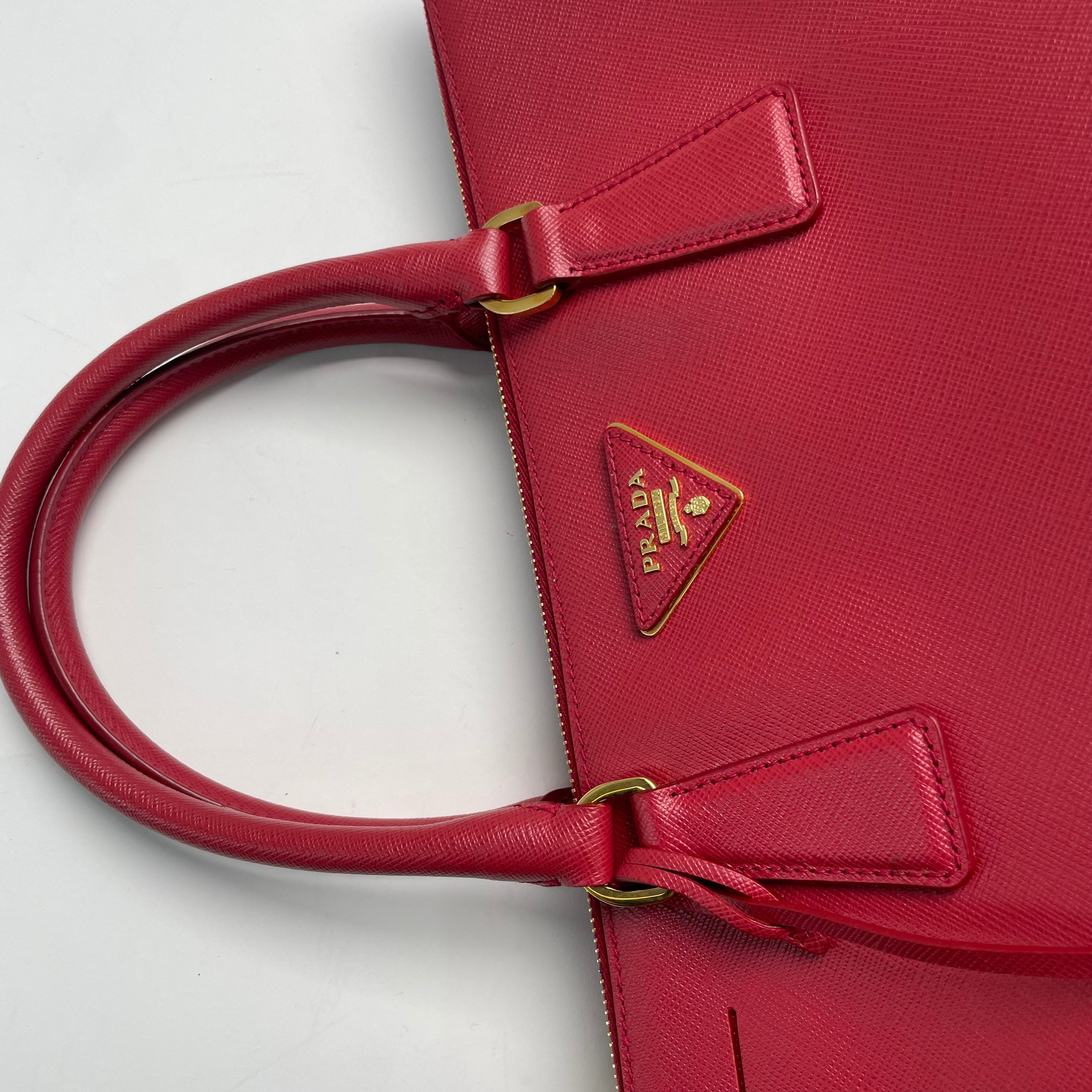 Prada Galleria Saffiano Bag In Red