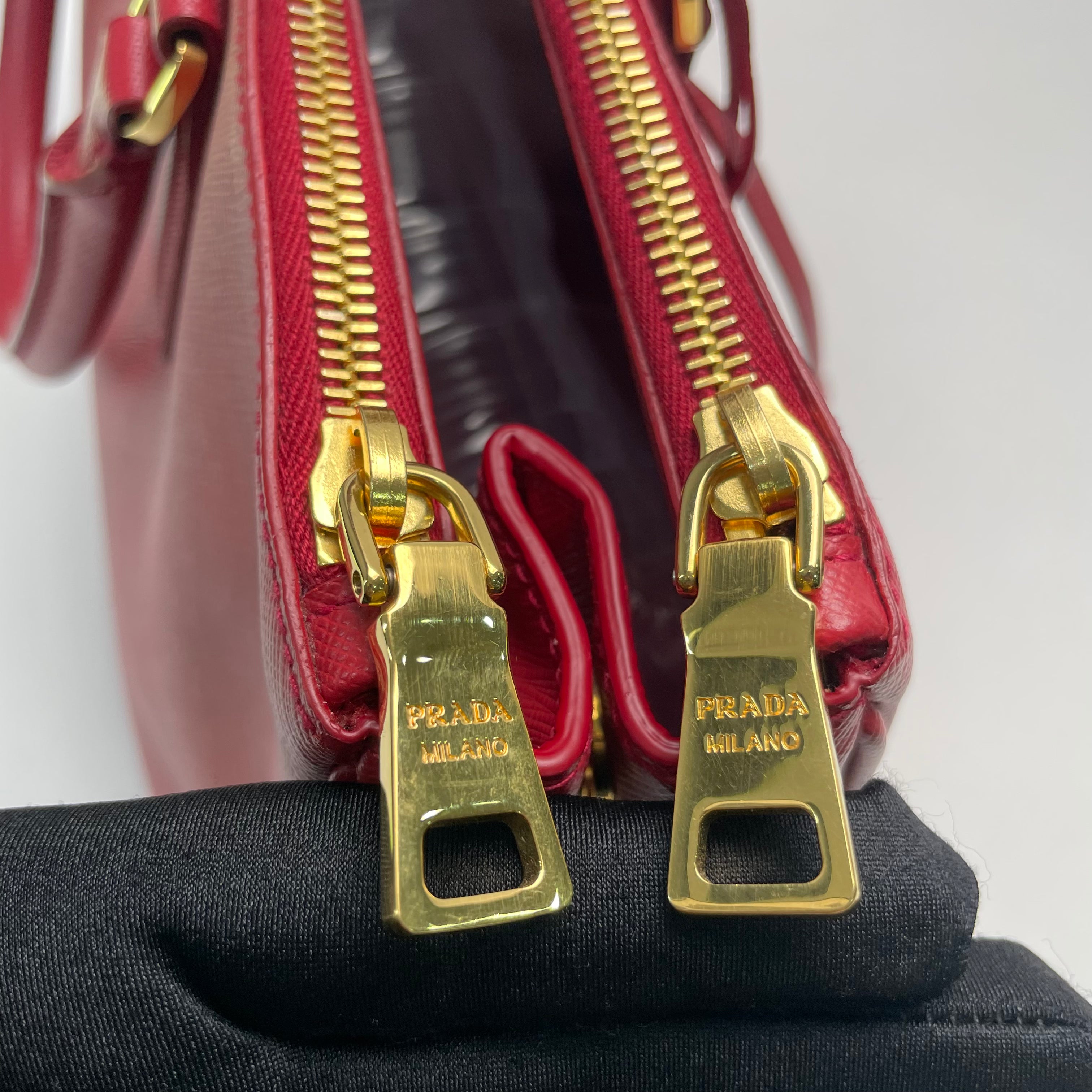 Prada Galleria Saffiano Bag In Red