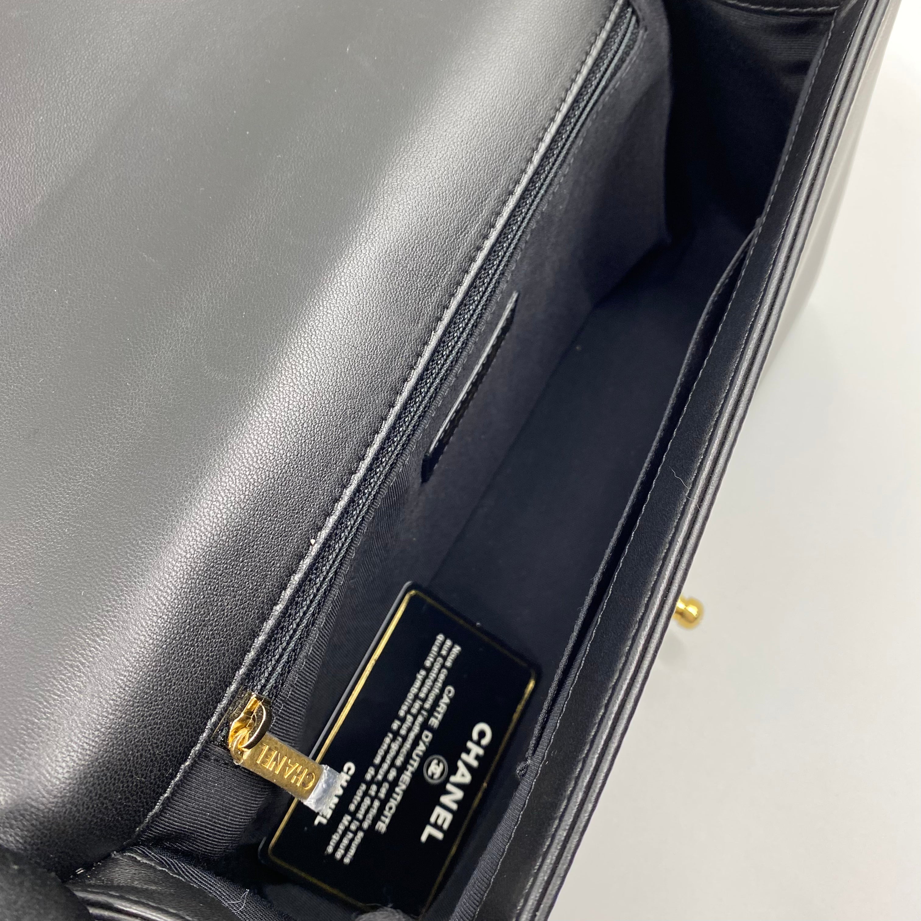 Chanel boy inside shop