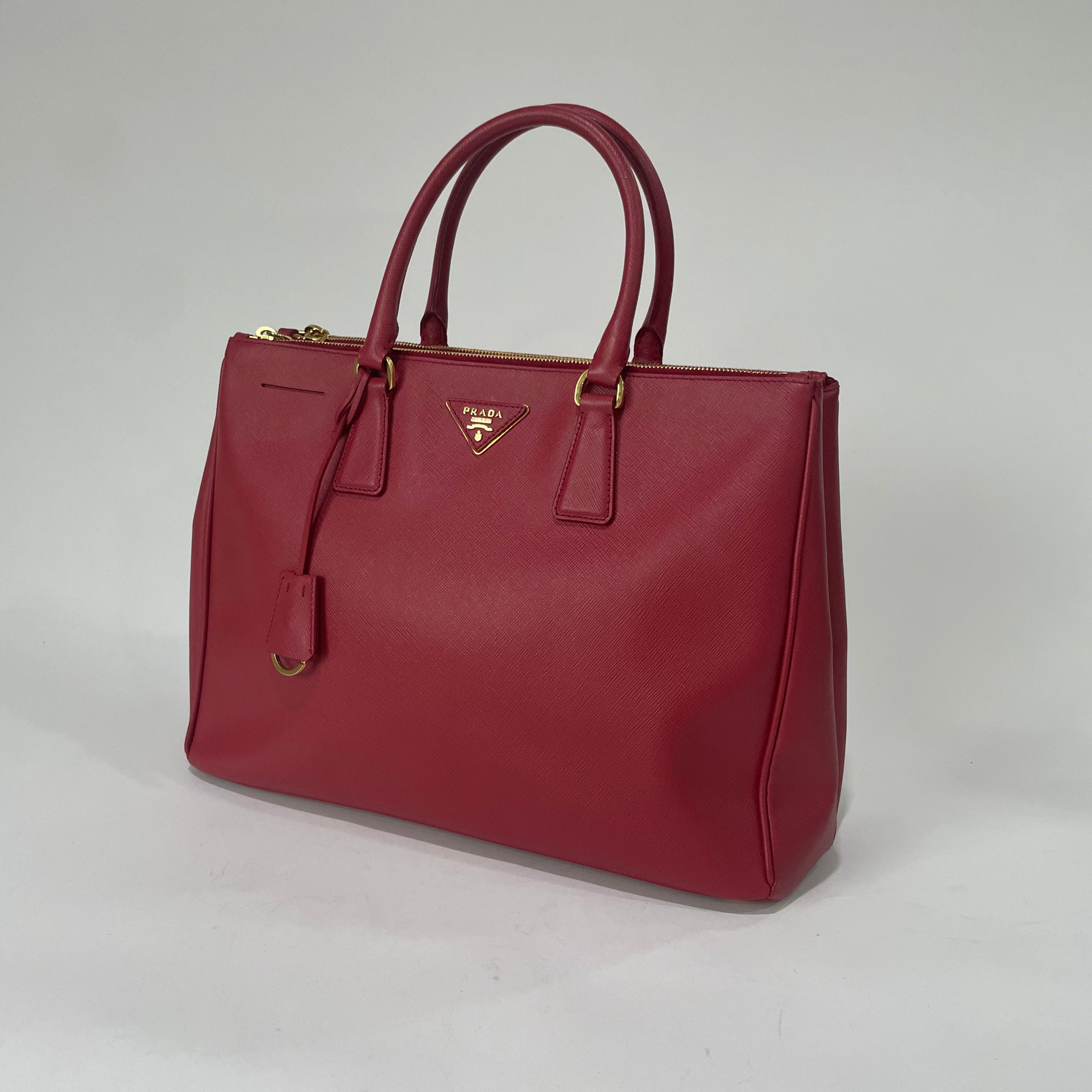 Prada Galleria Saffiano Bag In Red