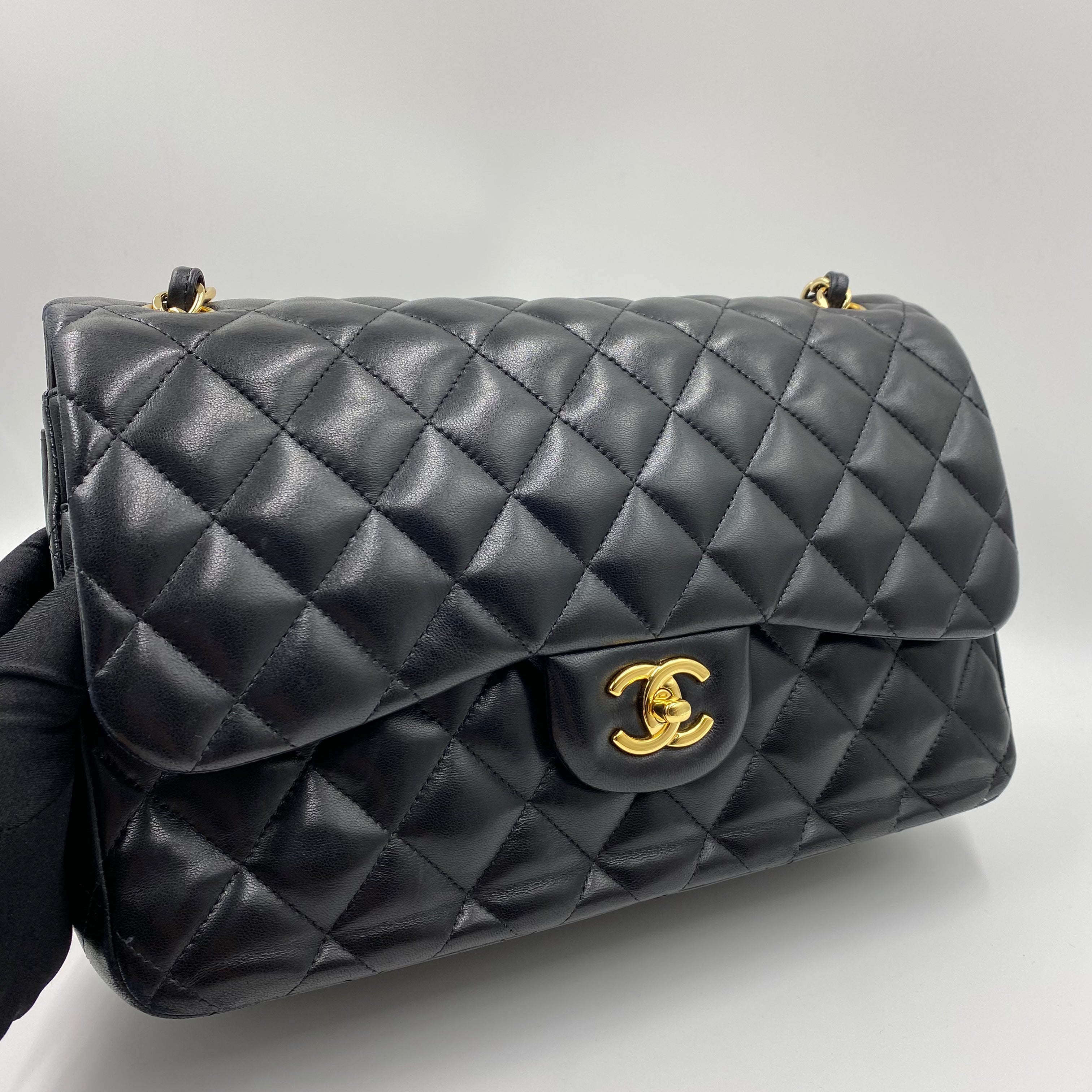 CHANEL CLASSIC JUMBO GOLD LAMBSKIN