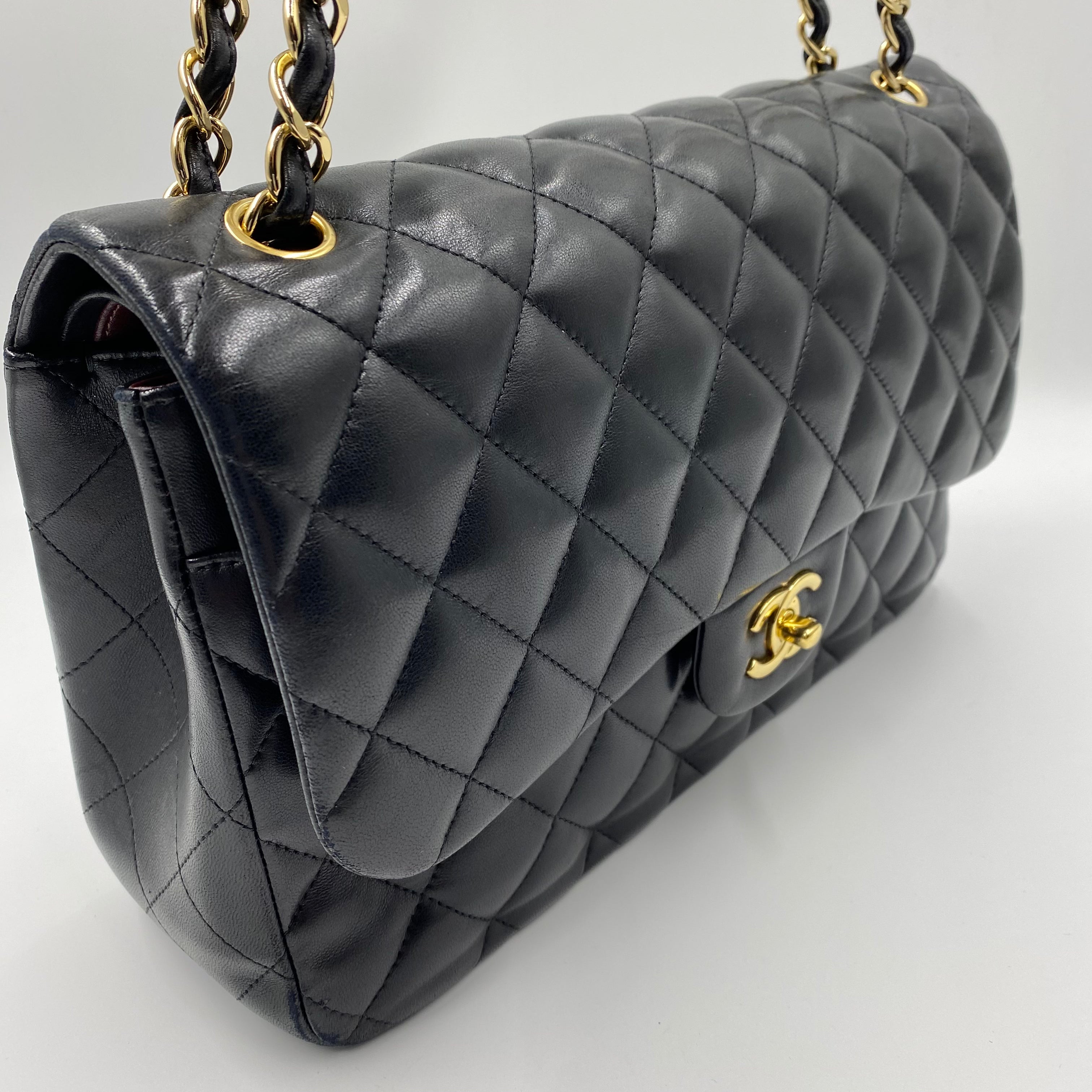 CHANEL CLASSIC JUMBO GOLD LAMBSKIN