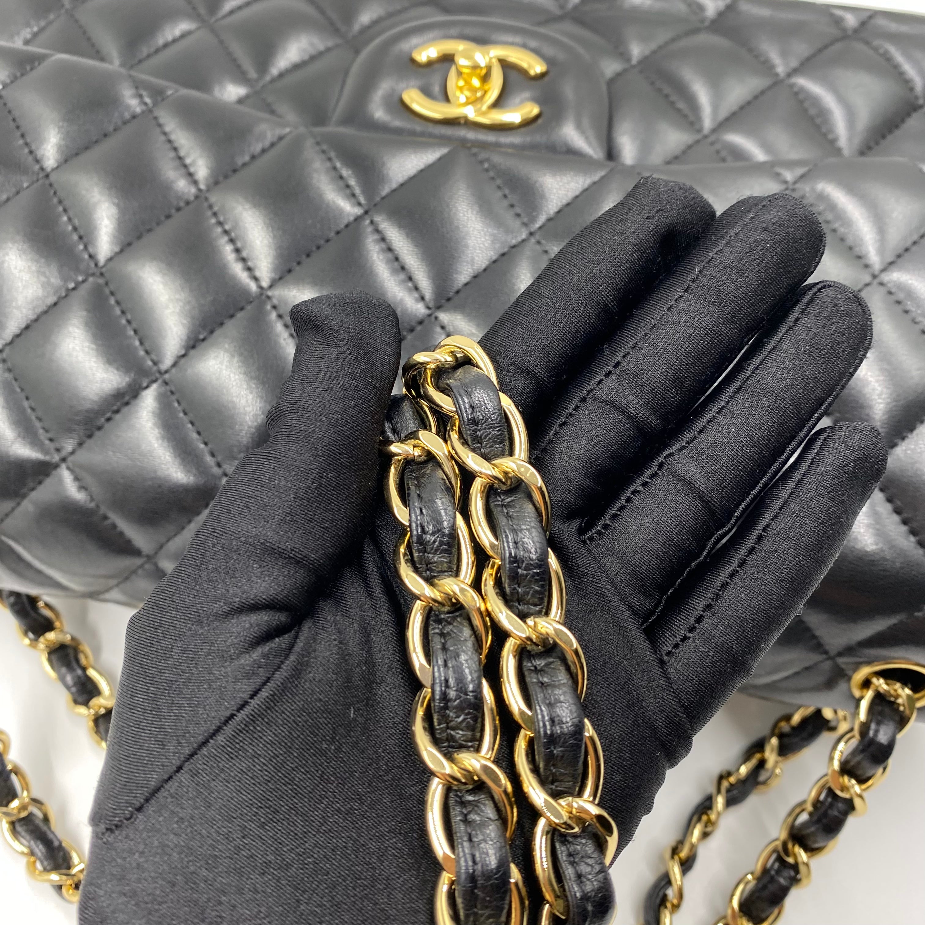 CHANEL CLASSIC JUMBO GOLD LAMBSKIN