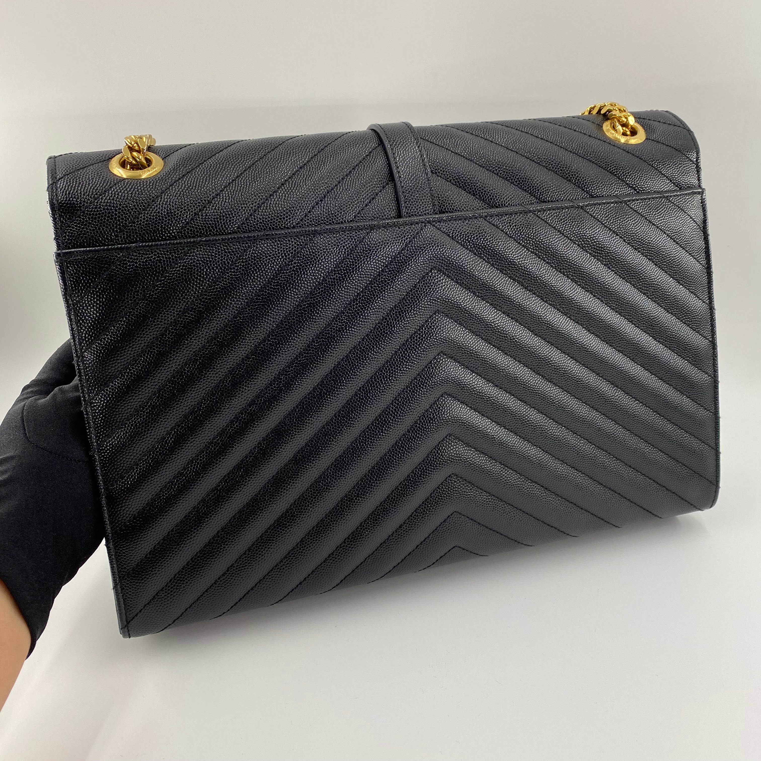 YSL Envelope Bag in Black