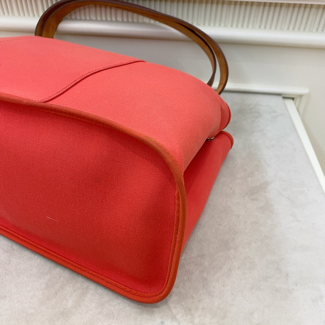 Hermes Cabag PM Red Canvas Shoulder Bag