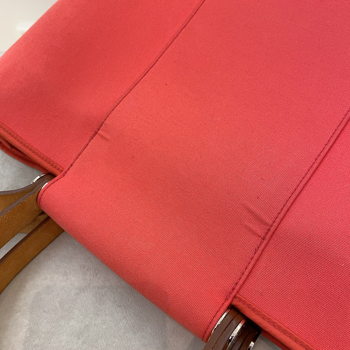 Hermes Cabag PM Red Canvas Shoulder Bag
