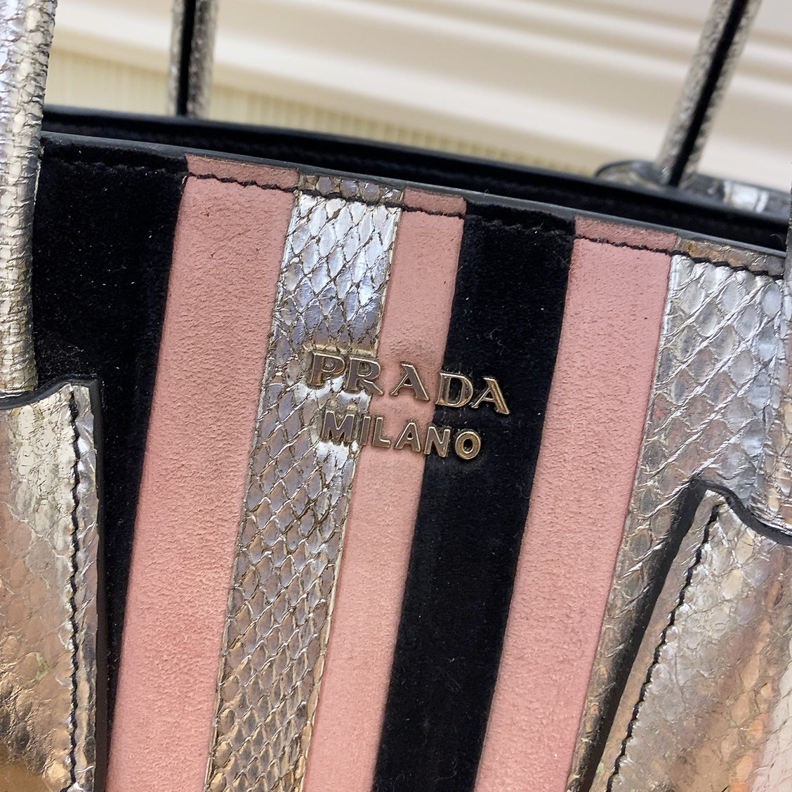 Prada Suede Python Tote