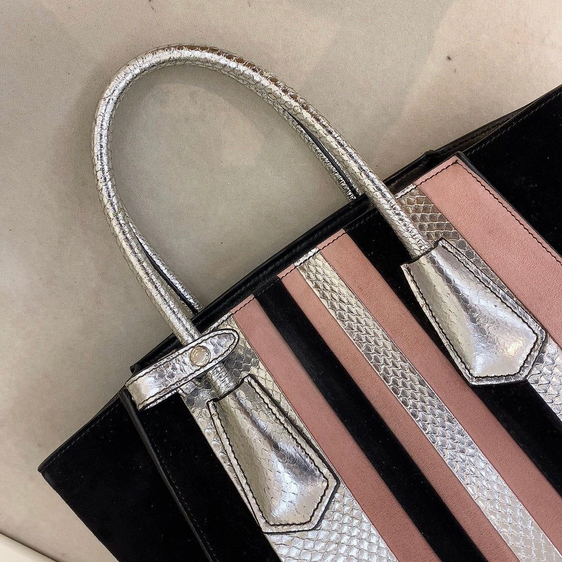 Prada Suede Python Tote