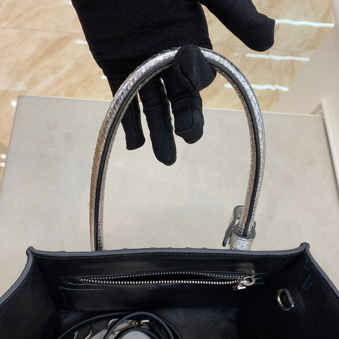 Prada Suede Python Tote