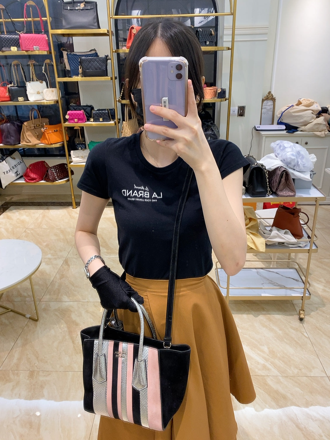 Prada Suede Python Tote