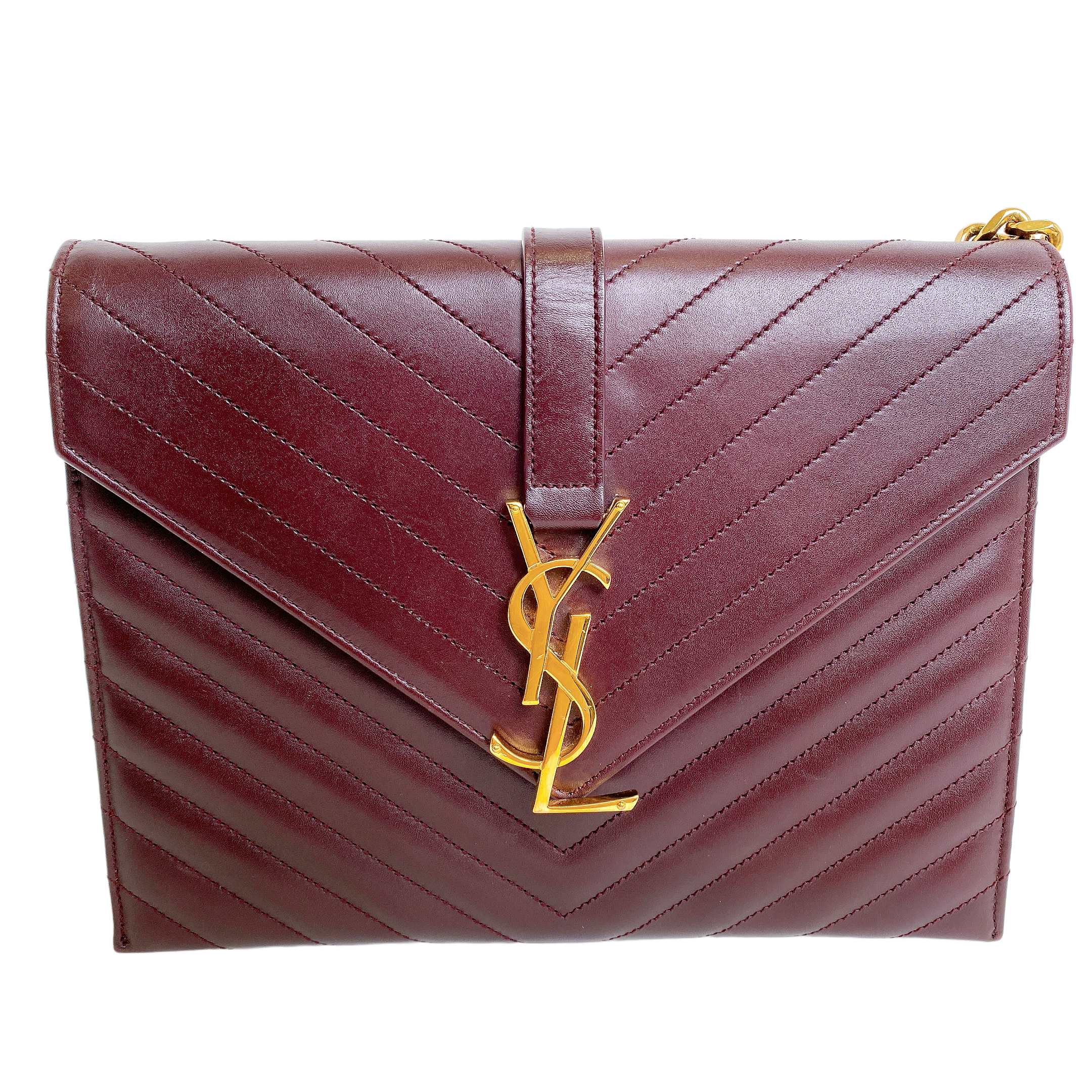 YSL ENVELOPE  BURGUNDY