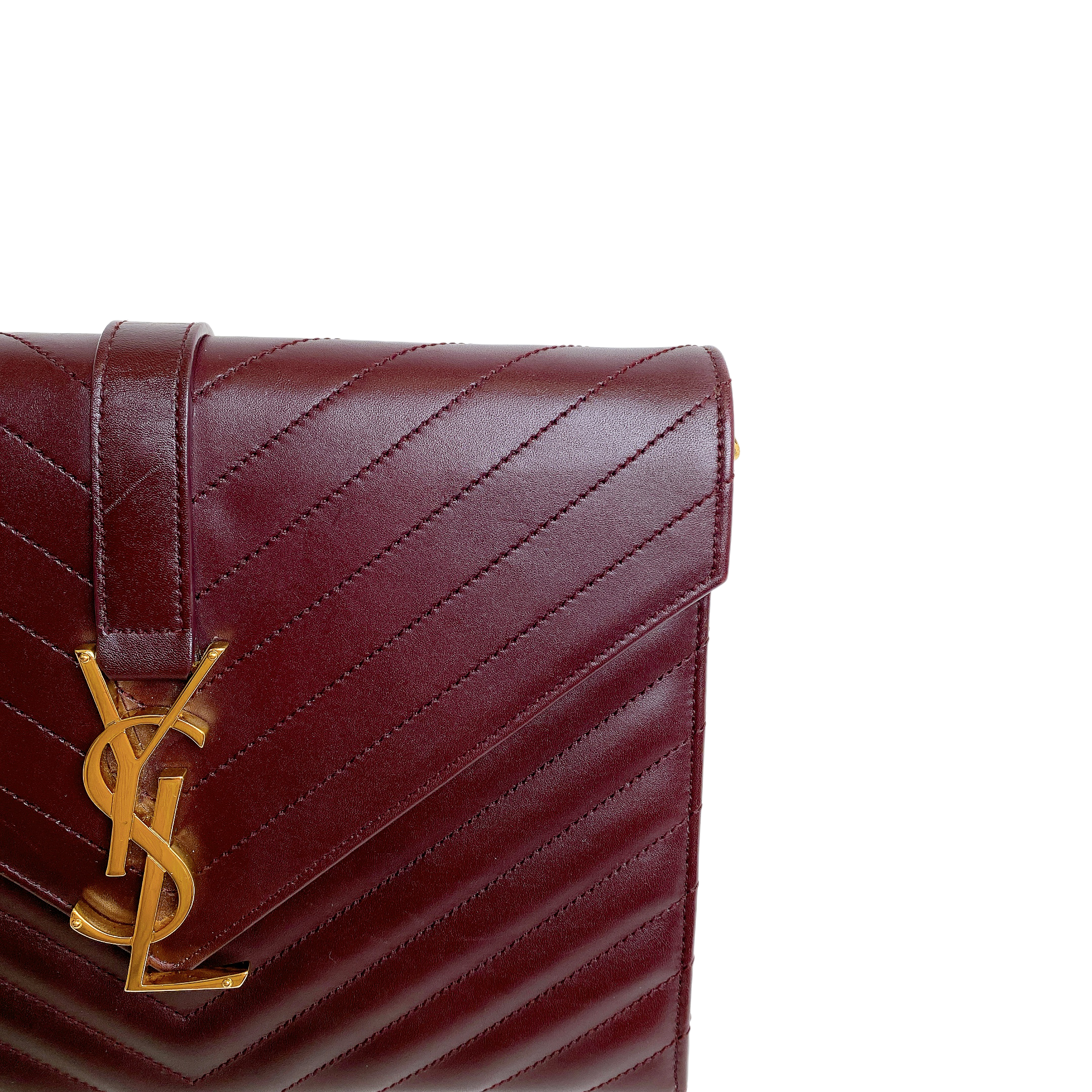 YSL ENVELOPE  BURGUNDY