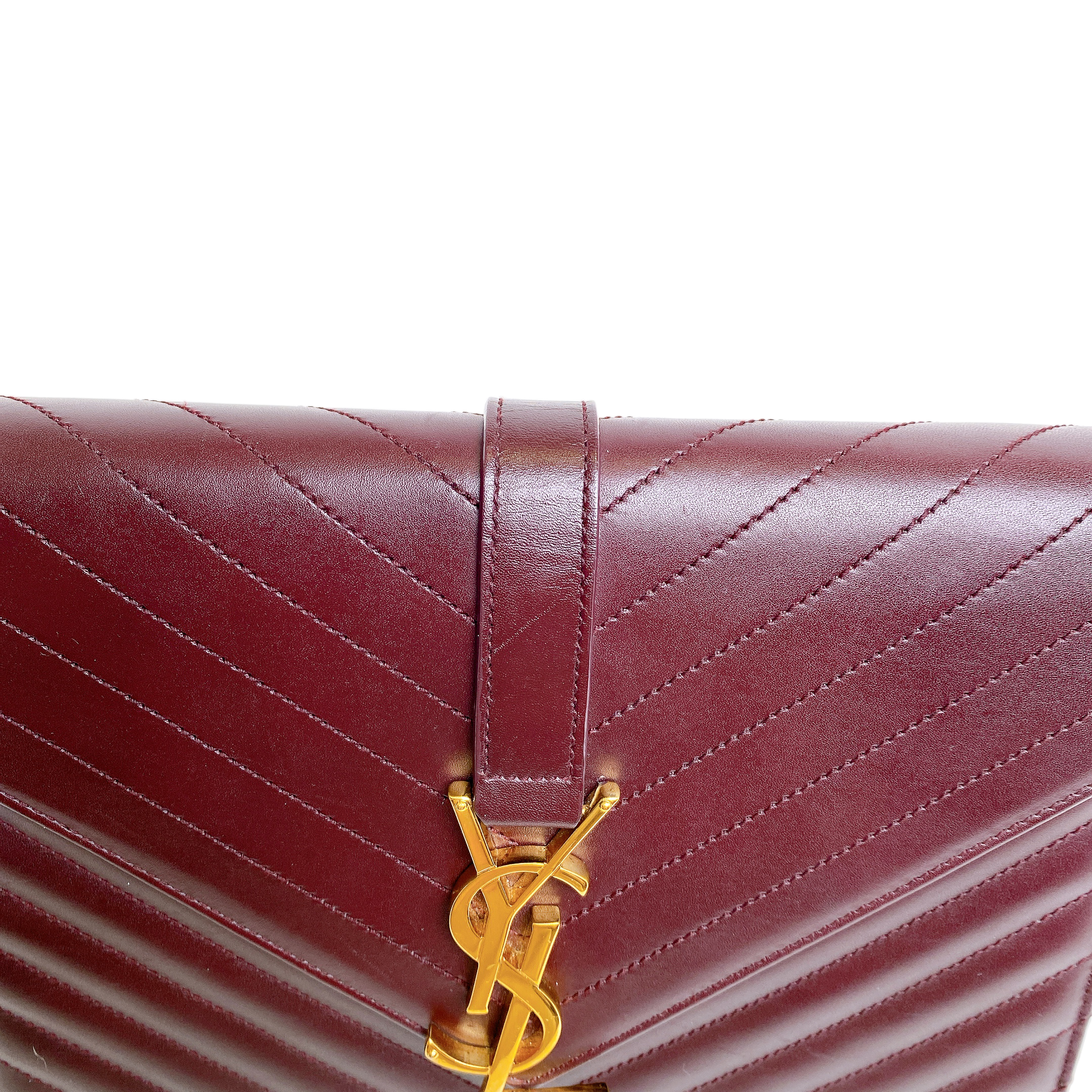 YSL ENVELOPE  BURGUNDY