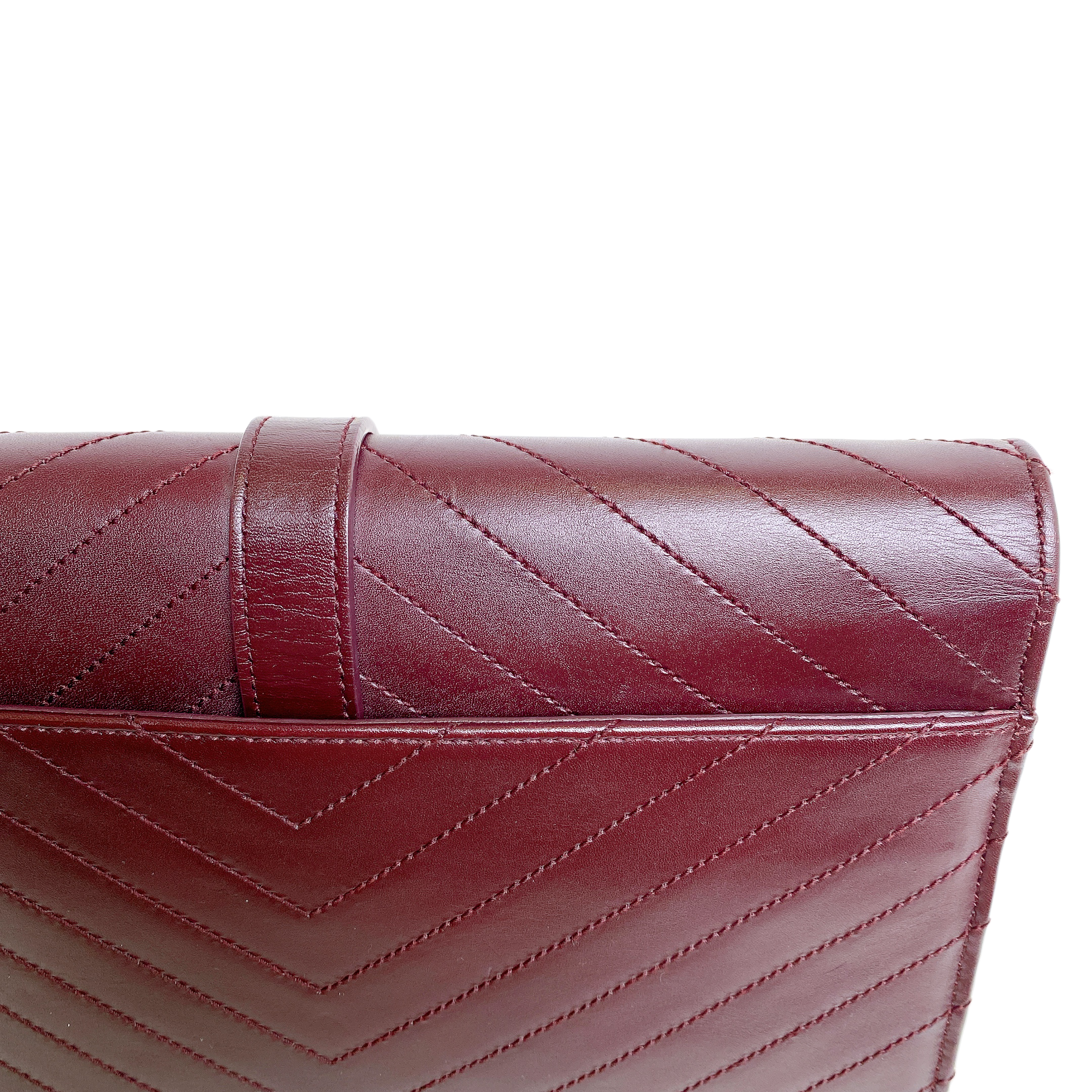 YSL ENVELOPE  BURGUNDY