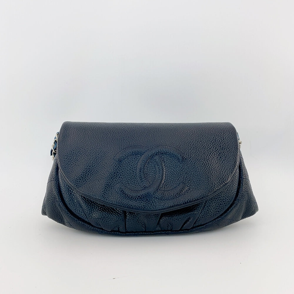 Chanel Half-Moon WOC Clutch Bag in Blue