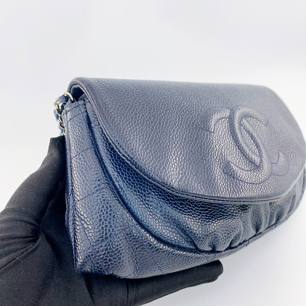 Chanel Half-Moon WOC Clutch Bag in Blue