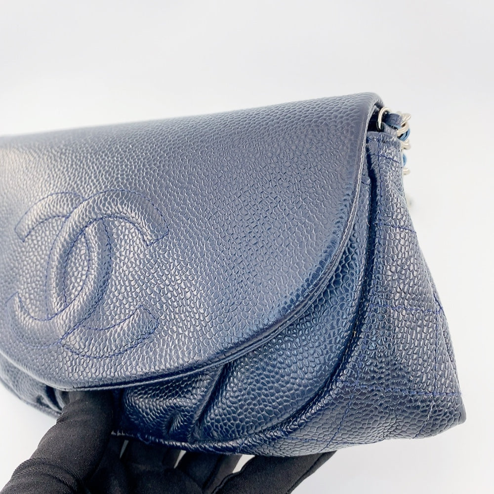 Chanel Half-Moon WOC Clutch Bag in Blue