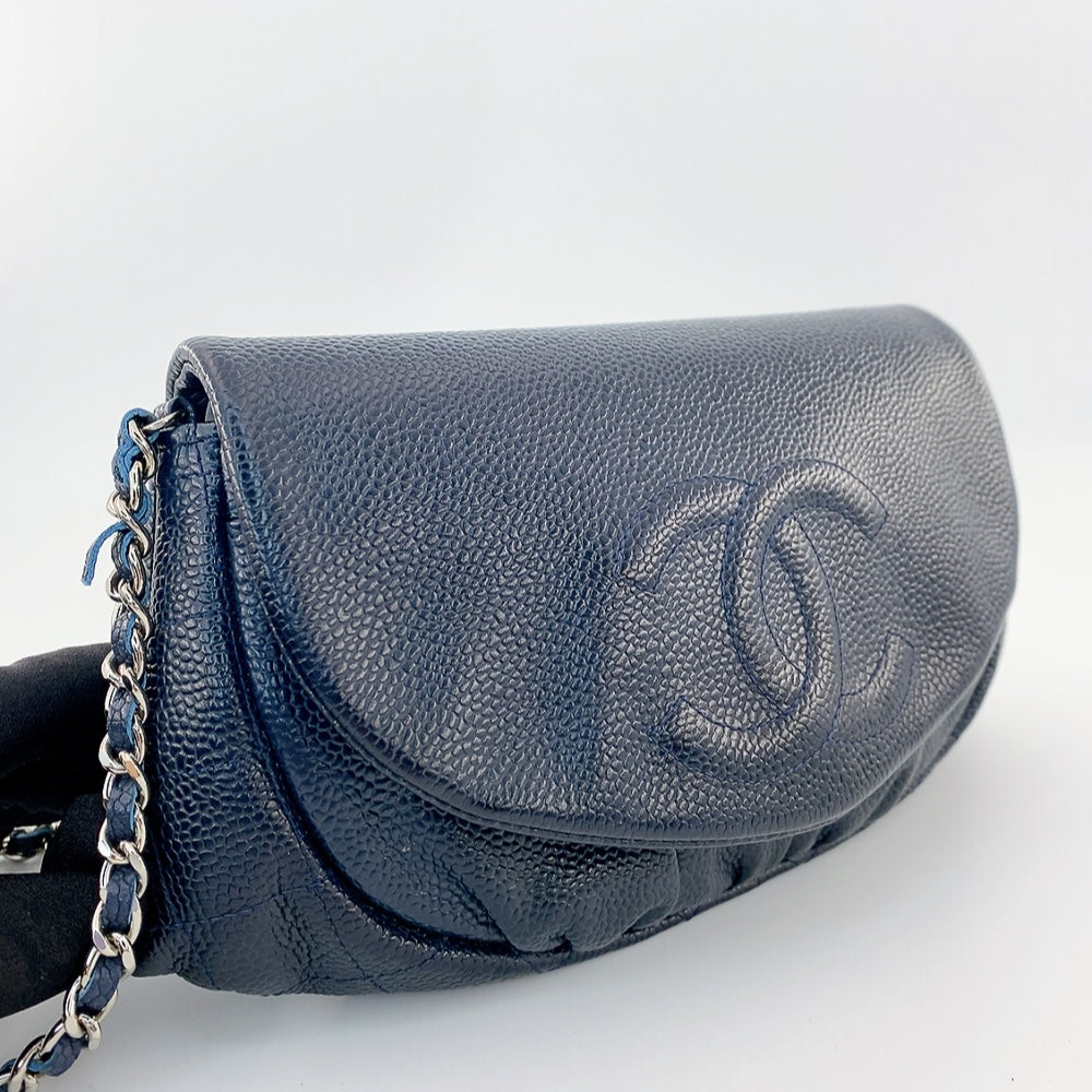 Chanel Half-Moon WOC Clutch Bag in Blue