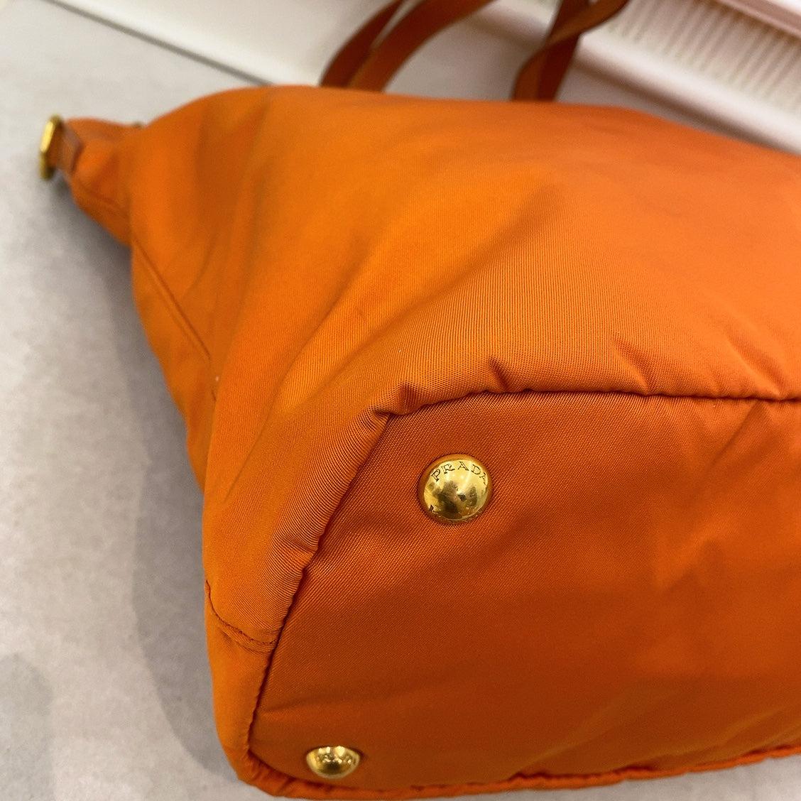 Prada nylon bag orange online