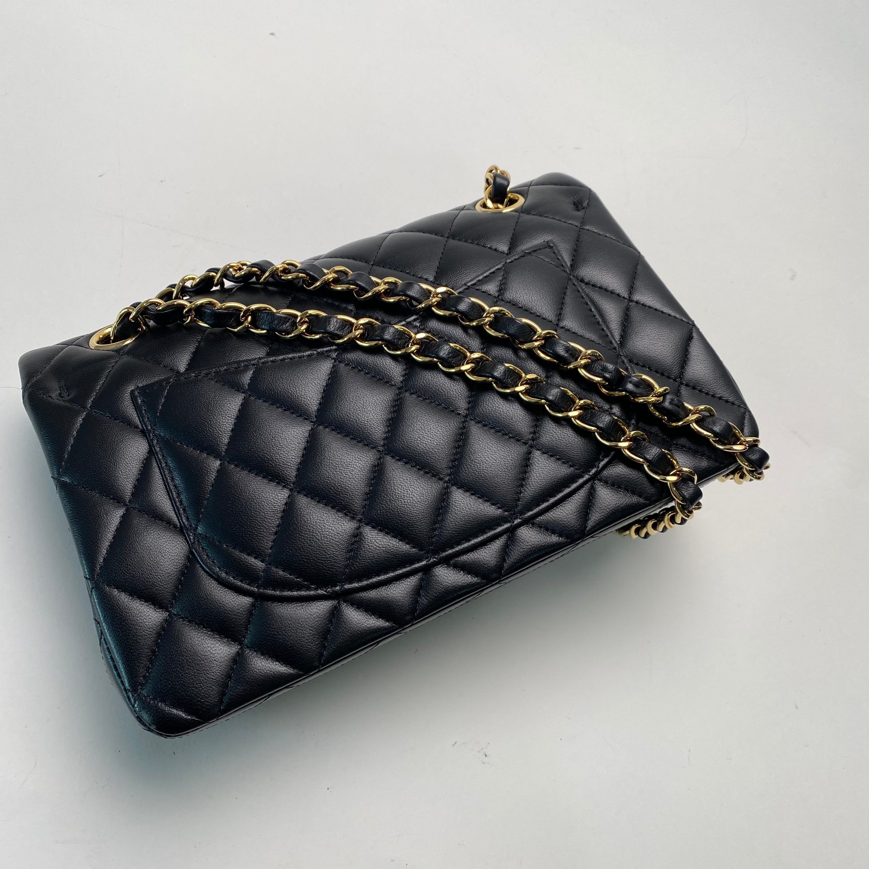 CHANEL SMALL CLASSIC FLAP  LAMBSKIN GOLD HARDWARE