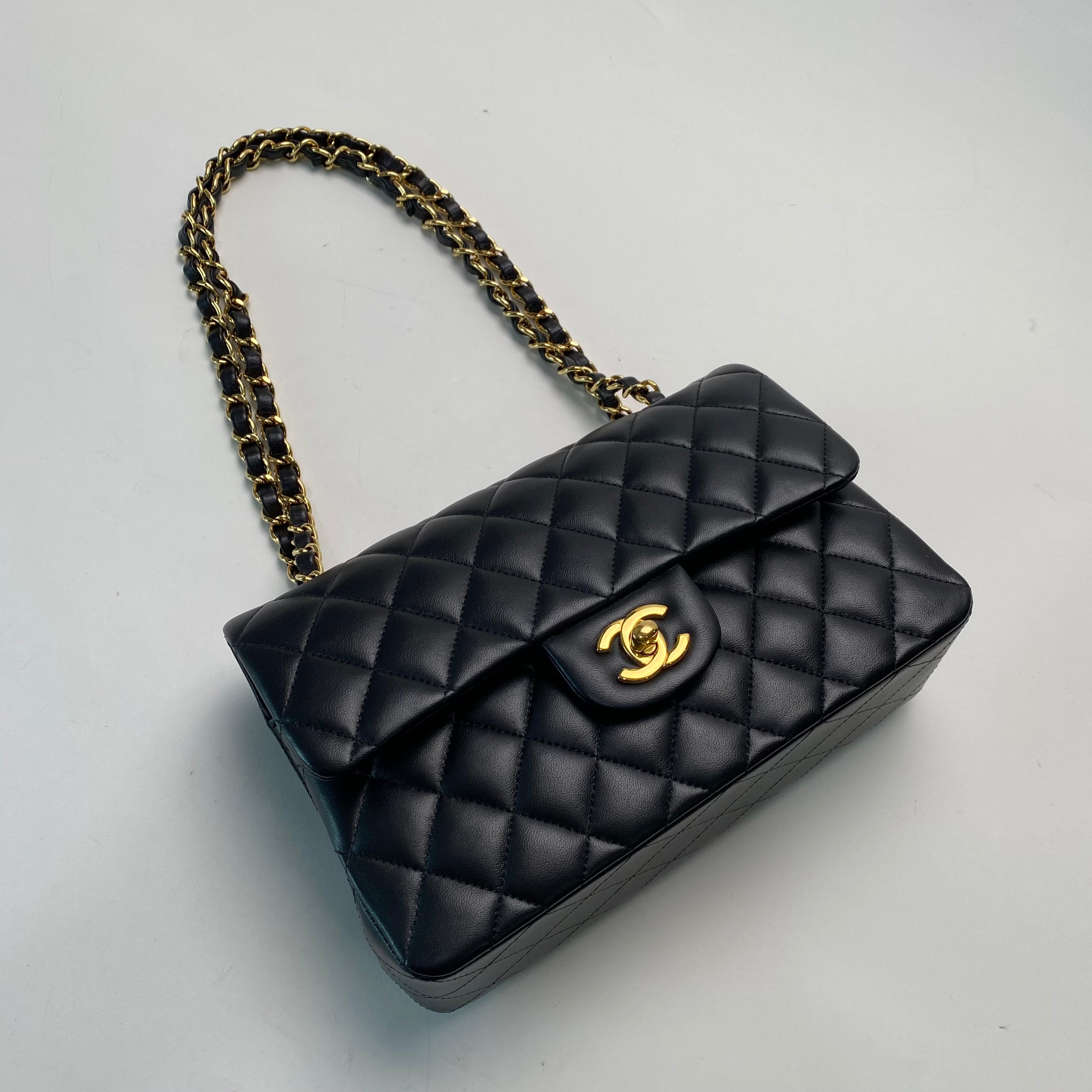 CHANEL SMALL CLASSIC FLAP  LAMBSKIN GOLD HARDWARE