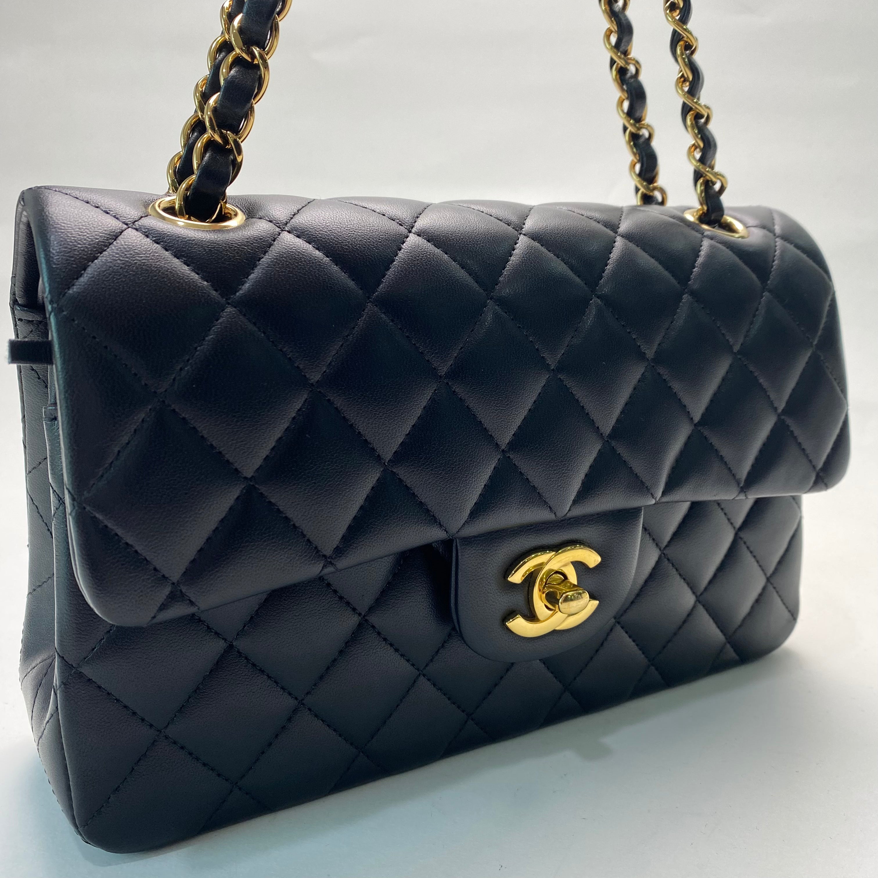 CHANEL SMALL CLASSIC FLAP  LAMBSKIN GOLD HARDWARE